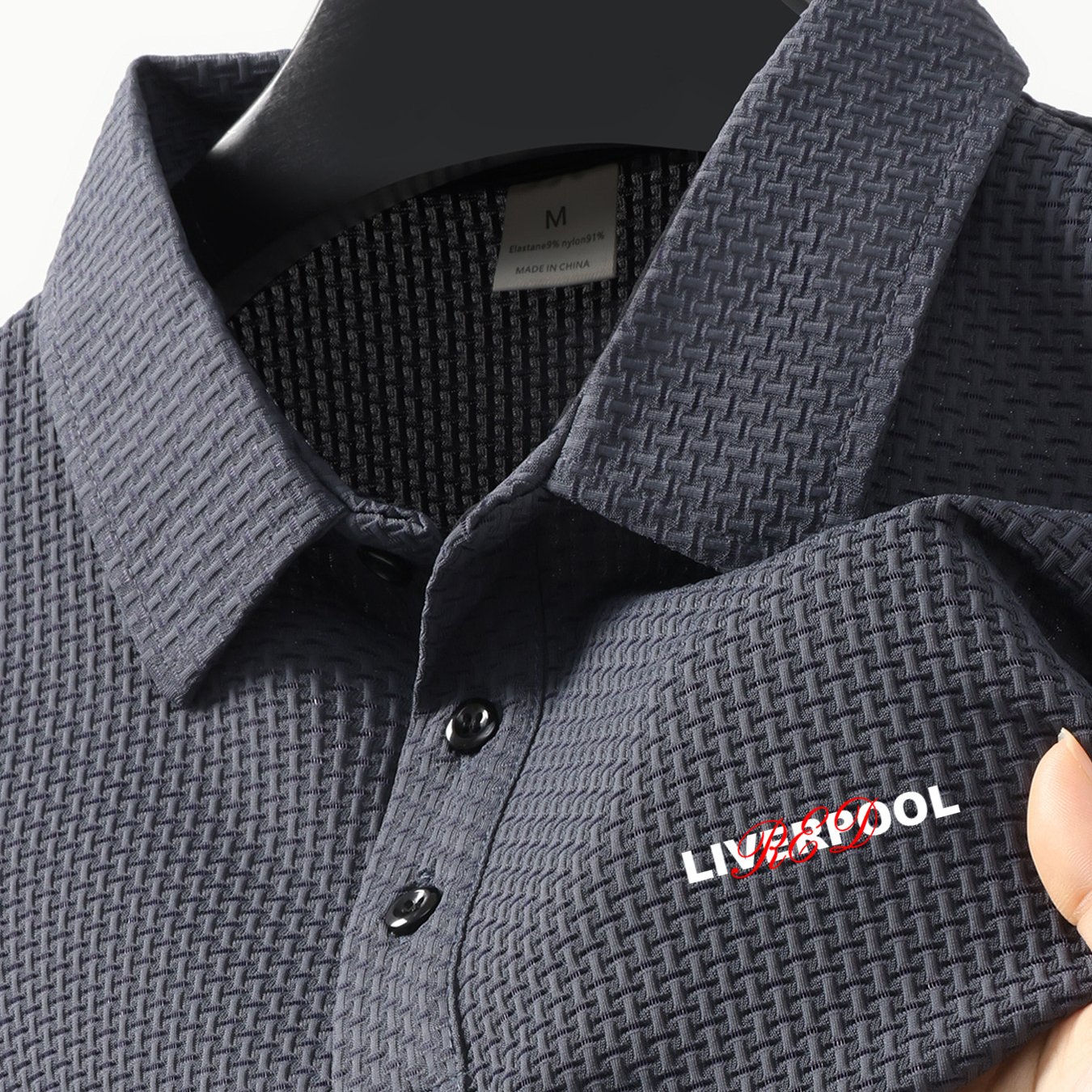 TEMU Patterned Men's Outdoor Golf And Equestrian Casual Short-sleeve Made From Textured Fabric, Suitable For Mature Men For Business Casual Wear,