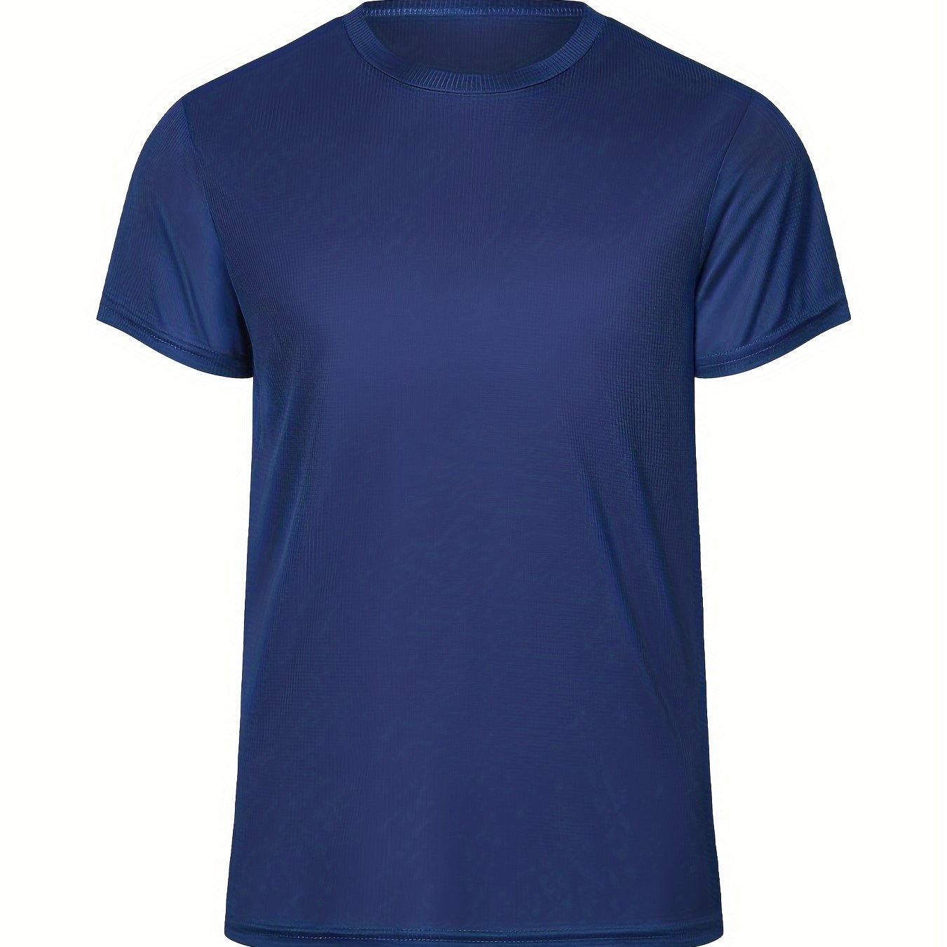 TEMU Men's Short Sleeve Athletic T-shirt, Solid Quick Drying Lightweight Top For Running, Training, Fitness & Gym Workouts