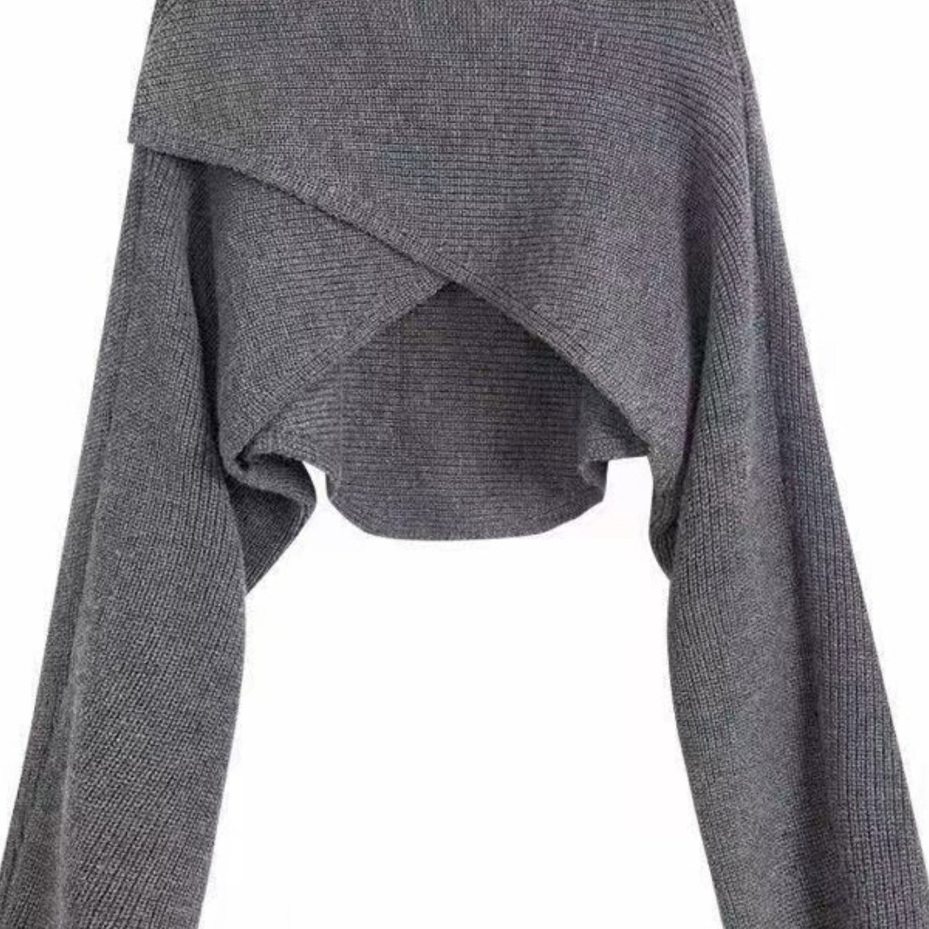 TEMU 2025 Autumn New Style - Irregular Short Sleeve Sweater - European, American And Korean Design - Trendy But Uncommon Crop Top Sweater For Women