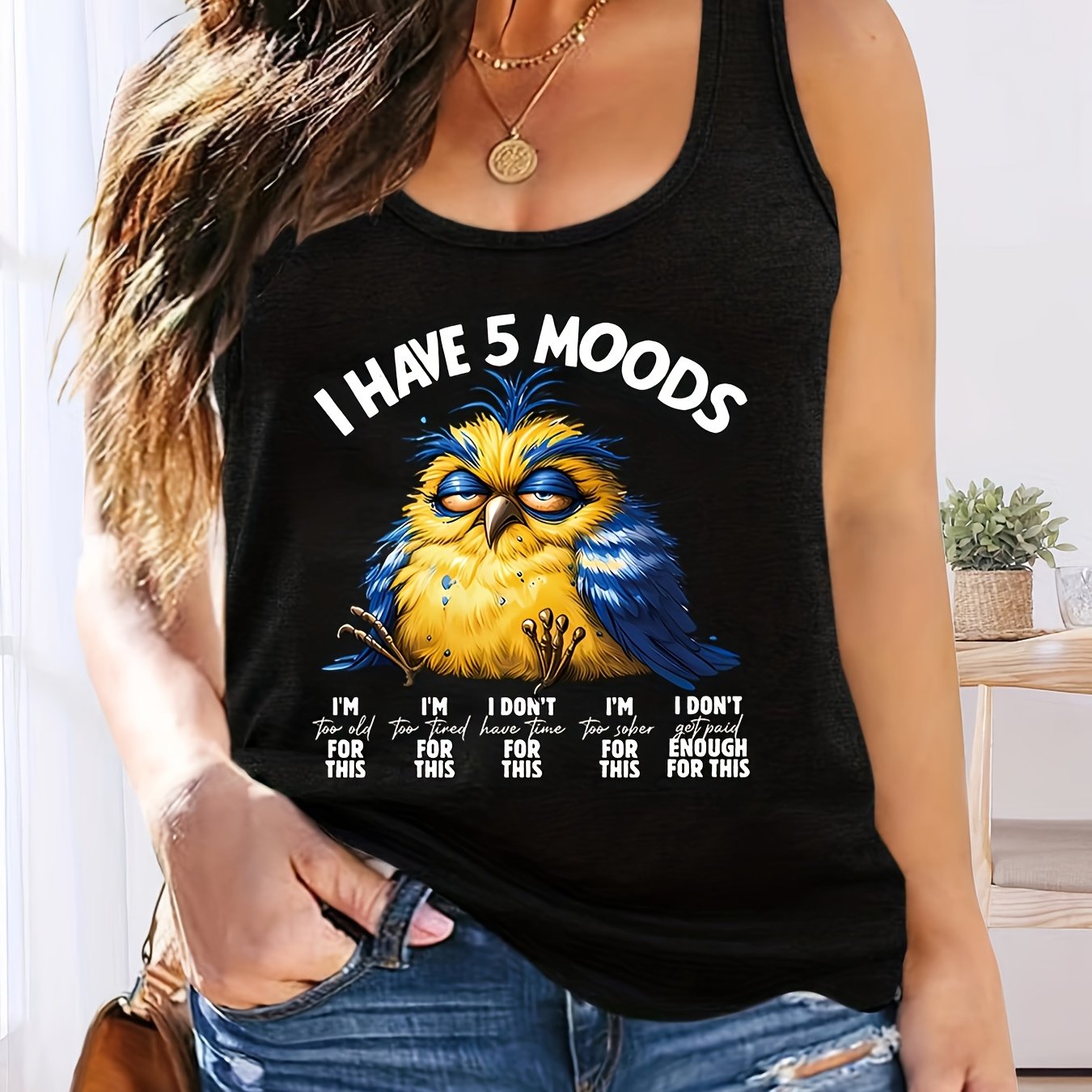 TEMU Plus Size, Women' Plus Size Sleeveless Slogan T-shirt - Sleeveless Slogan Top With Sassy & Empowering Lettering, Sleeveless Shirt For Casual