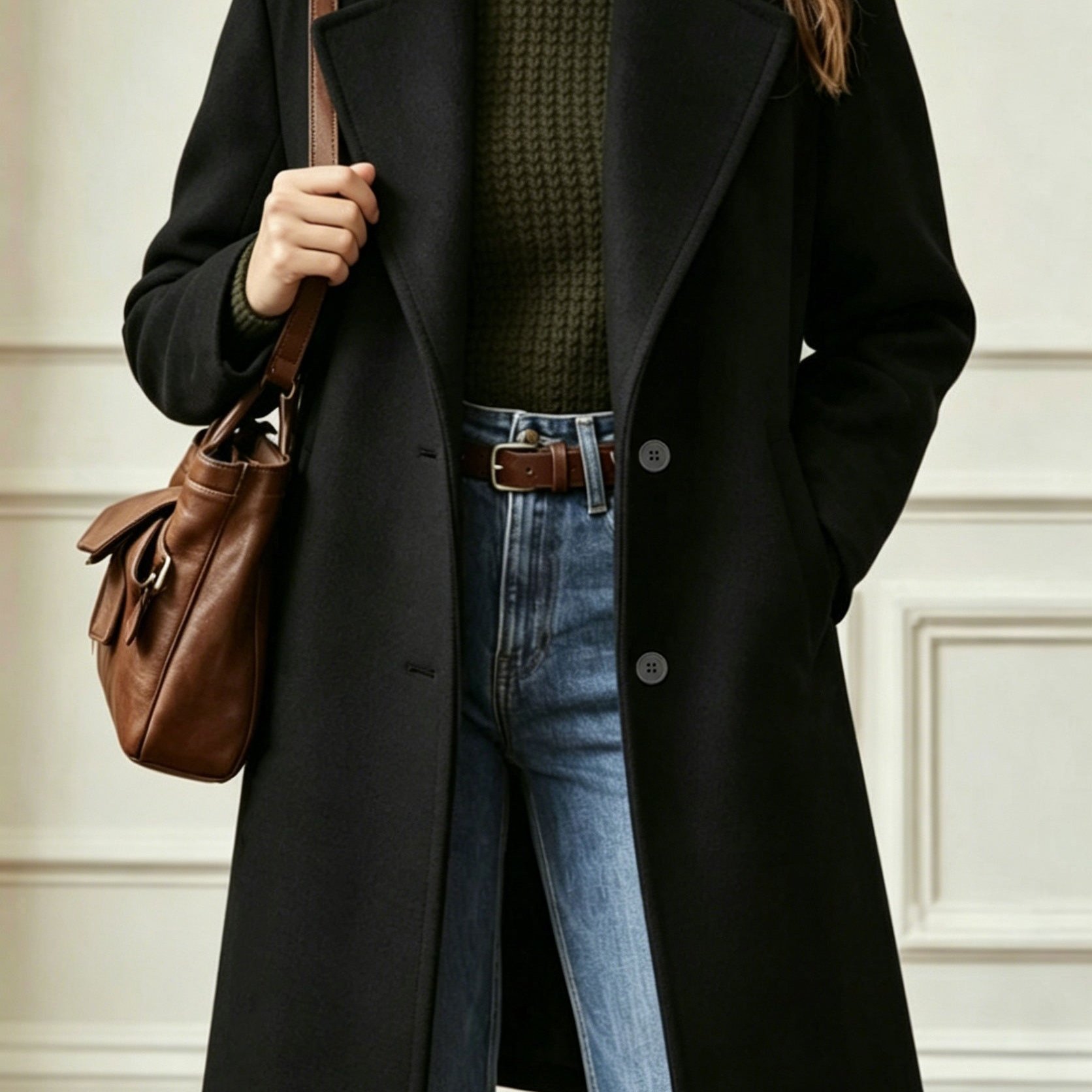 TEMU Plus Size Women's Fall Winter Suit Lapel Coat, Mid-length Elegant Loose Commuter Casual Women's Jacket