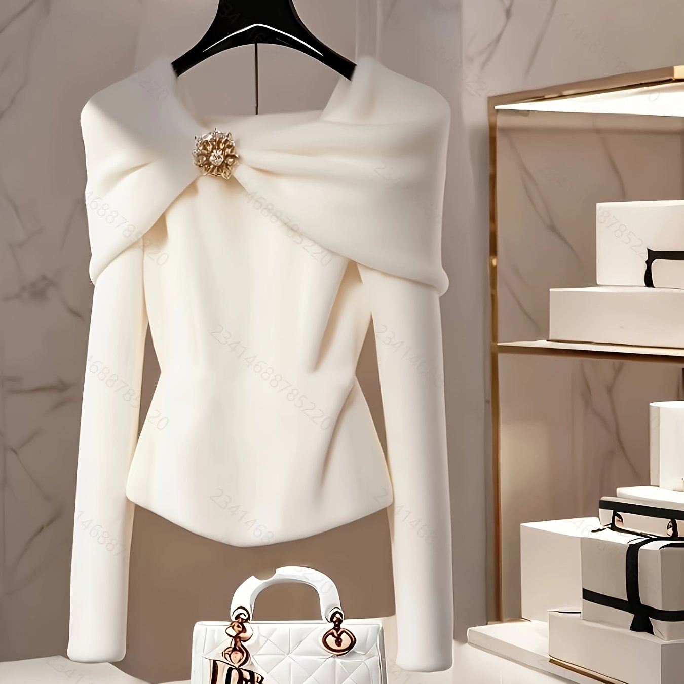 A Stylish And Designed White Plush Top With A Chic Vibe For Winter 2024
