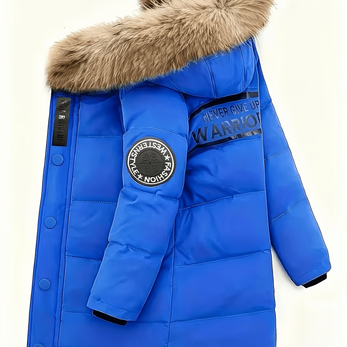 Boys' Winter Hooded Mid-length Coat, Children's Thickened Warm Outdoor Jacket, Practical Storage With Slanted Pockets On Sides, Loose Fit, A Practical And Versatile Warm Coat For Boys In Winter.