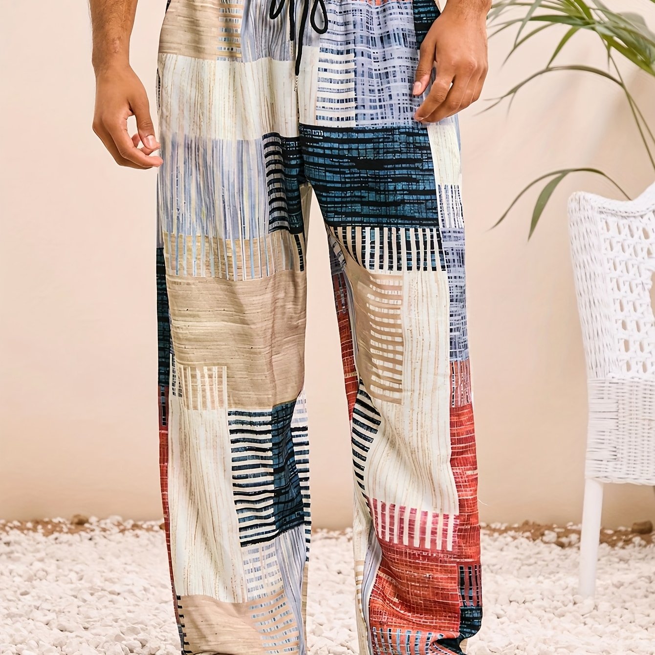 E-shop Herren Ted Casual Hose mit elastischem Bund geradem Schnitt, lockerer Sitz, verschiedene Farben, täglicher jugendlicher Stil