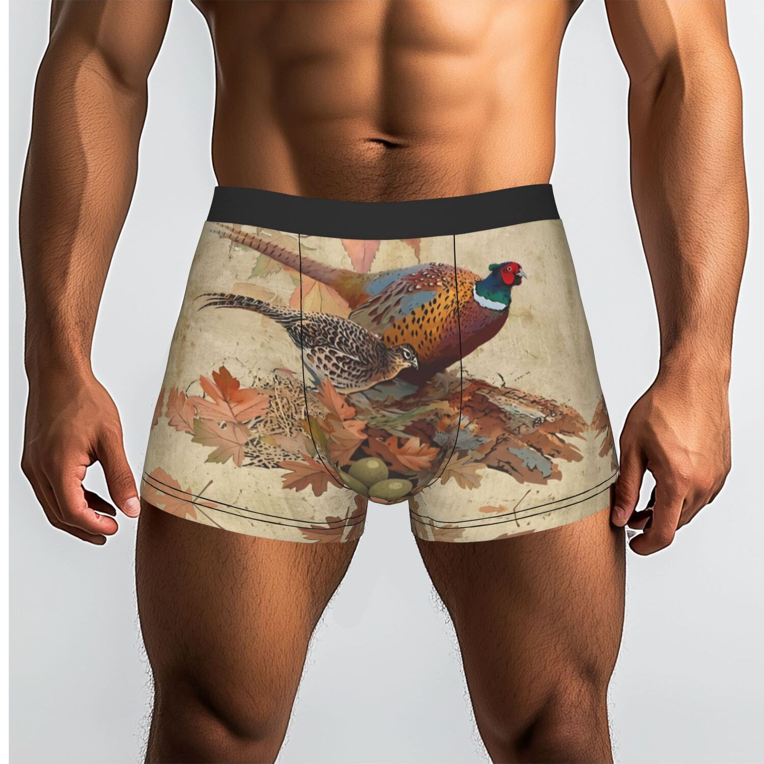 TEMU 1pc Pheasant Underpants Men's Panties Man Underwear Comfortable Shorts Boxer Briefs