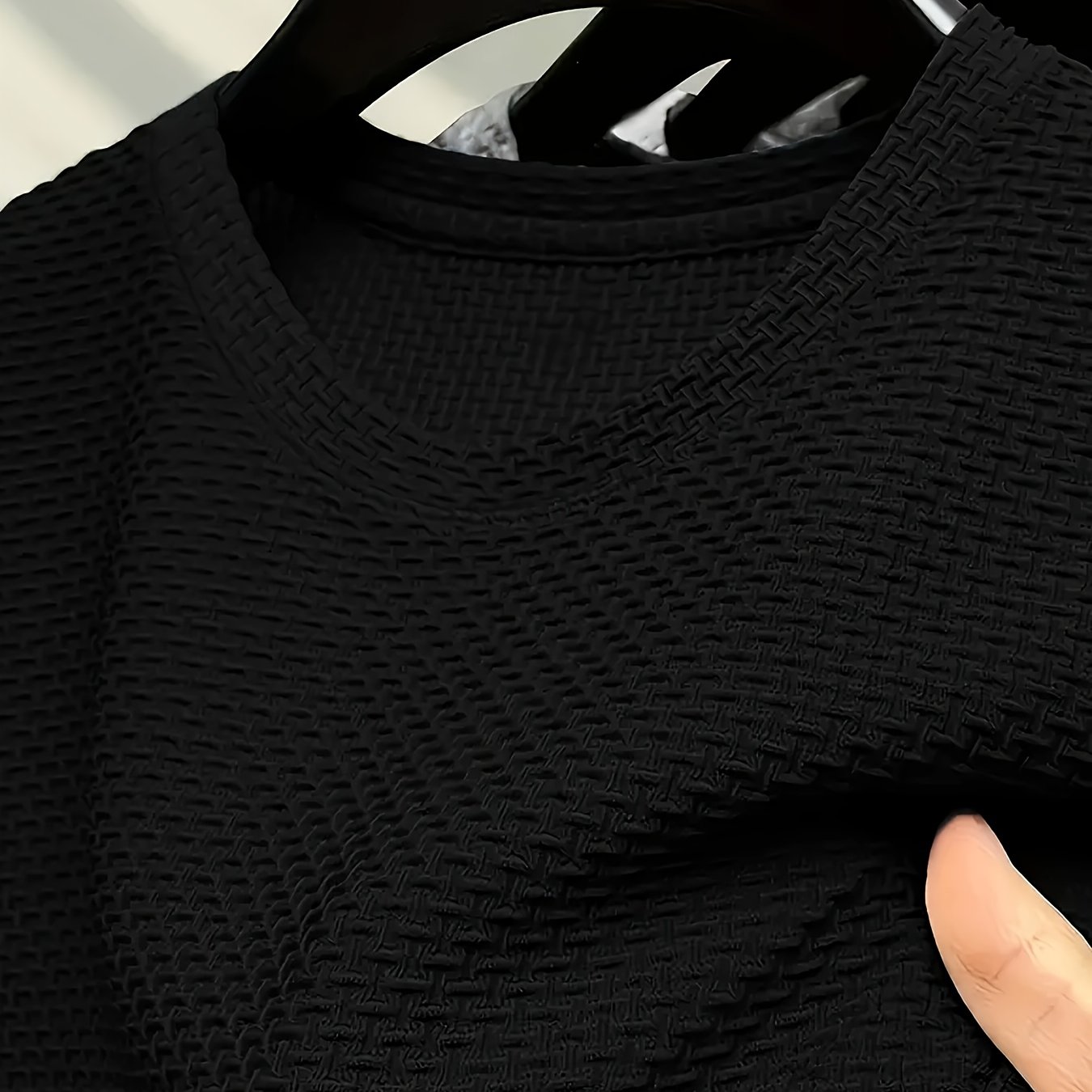E-shop Plus Size Herren Sport T-Shirt – Atmungsaktives Jacquard, Maschinenwaschbar, Regular Fit Rundhals für Frühling Sommer Herbst Outdoor & Casual
