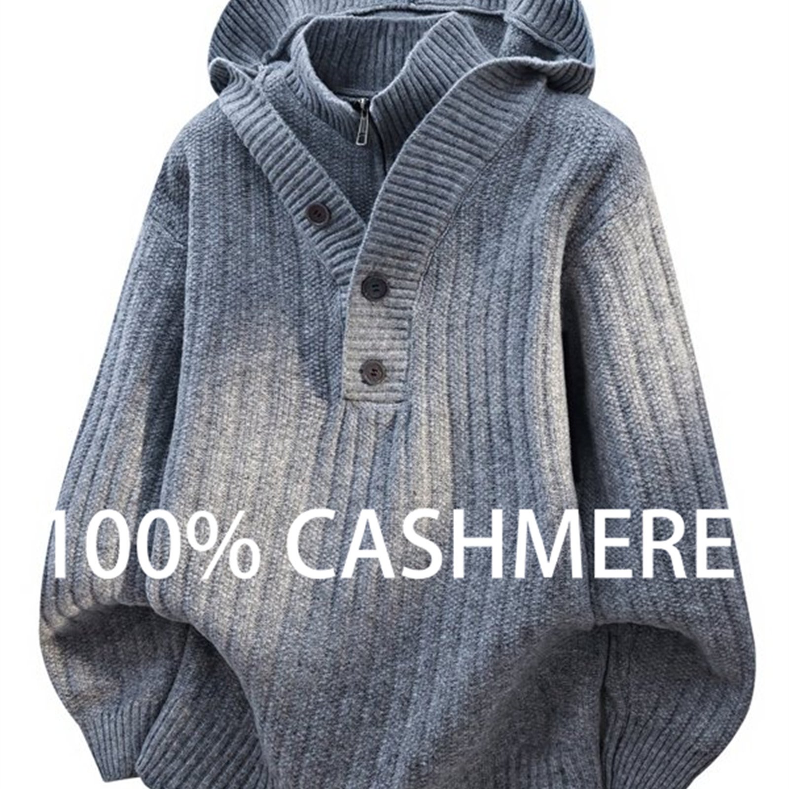 TEMU Zbzp Autumn Winter Knit 3d Solid Color Hooded Sweater, Basic Knit Sweater For Men, Fashionable Men's Knit Long Sleeve Jacket, Trendy Cool