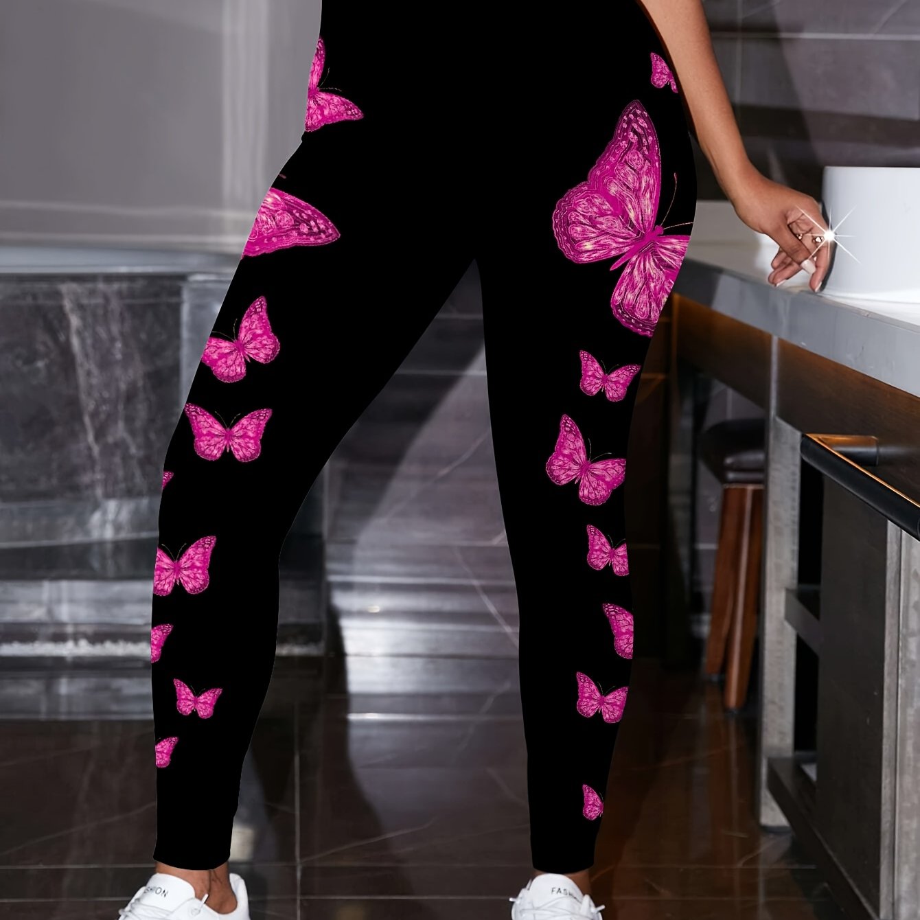 TEMU Women'-soft Print Leggings - Comfortable & Stretchy, Perfect For Spring/summer/fall