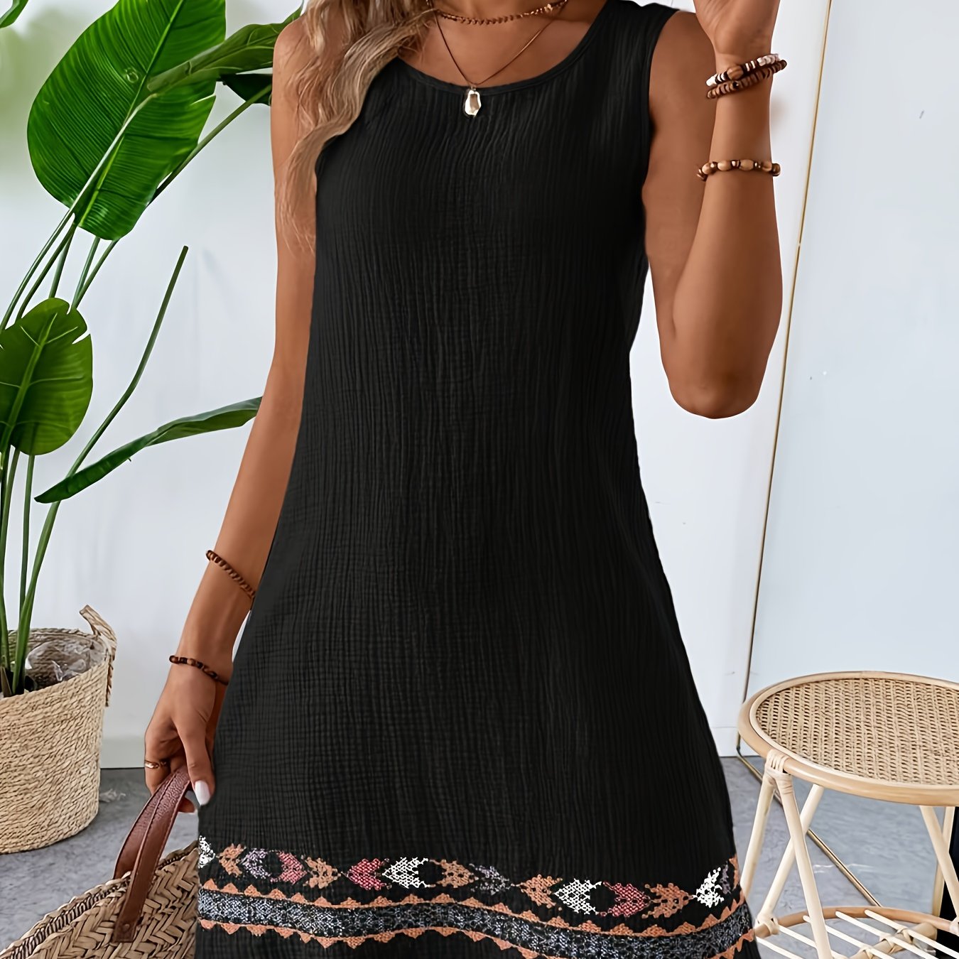 E-shop Sommerliches, lässiges Strandurlaub-Äpfeltextur Damen Ärmelloses Westen Kleid, Sommerkleider für Damen