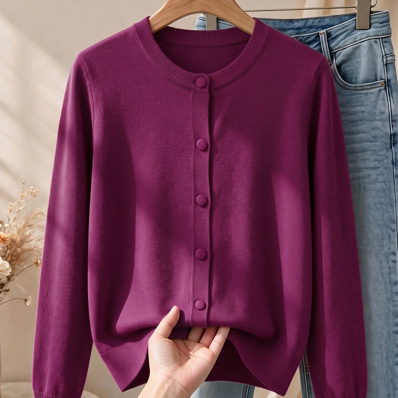 TEMU Plus Size, Plus Size 1xl-4xl Thin Women Autumn Winter Cardigan Casual Long Sleeves Sweater Top Soft Cozy