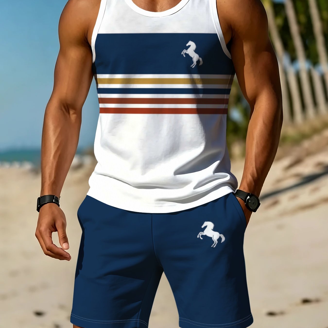 TEMU Set e Confortevole, Design Geometrico Traspirante, Completo Gilet da