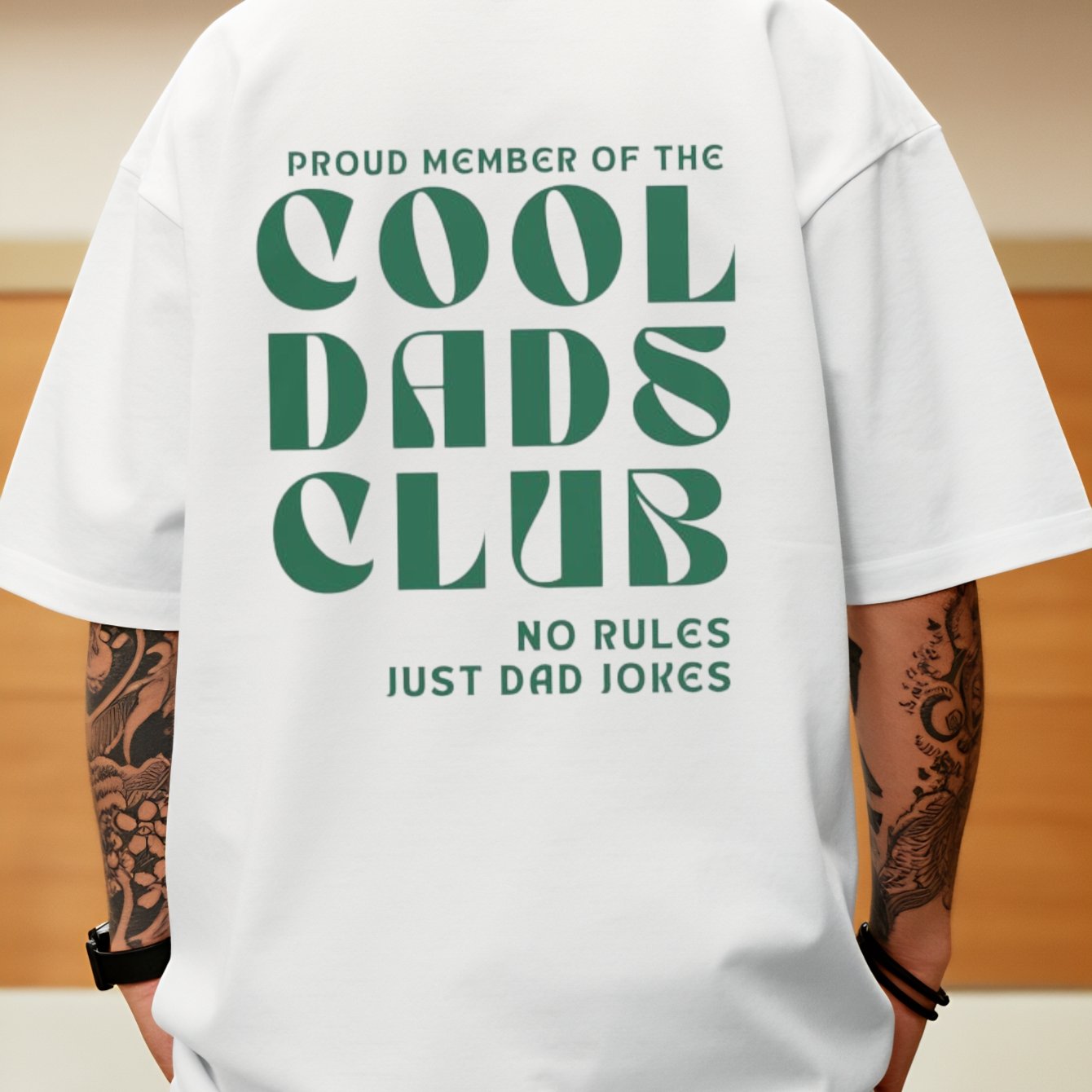 Men's T-shirt Cool For Dads Club No Rules Just For Dad Jokes Graphic Tee For Everyday Wear And Father's Day Gift For Dad Back Print T-shirt