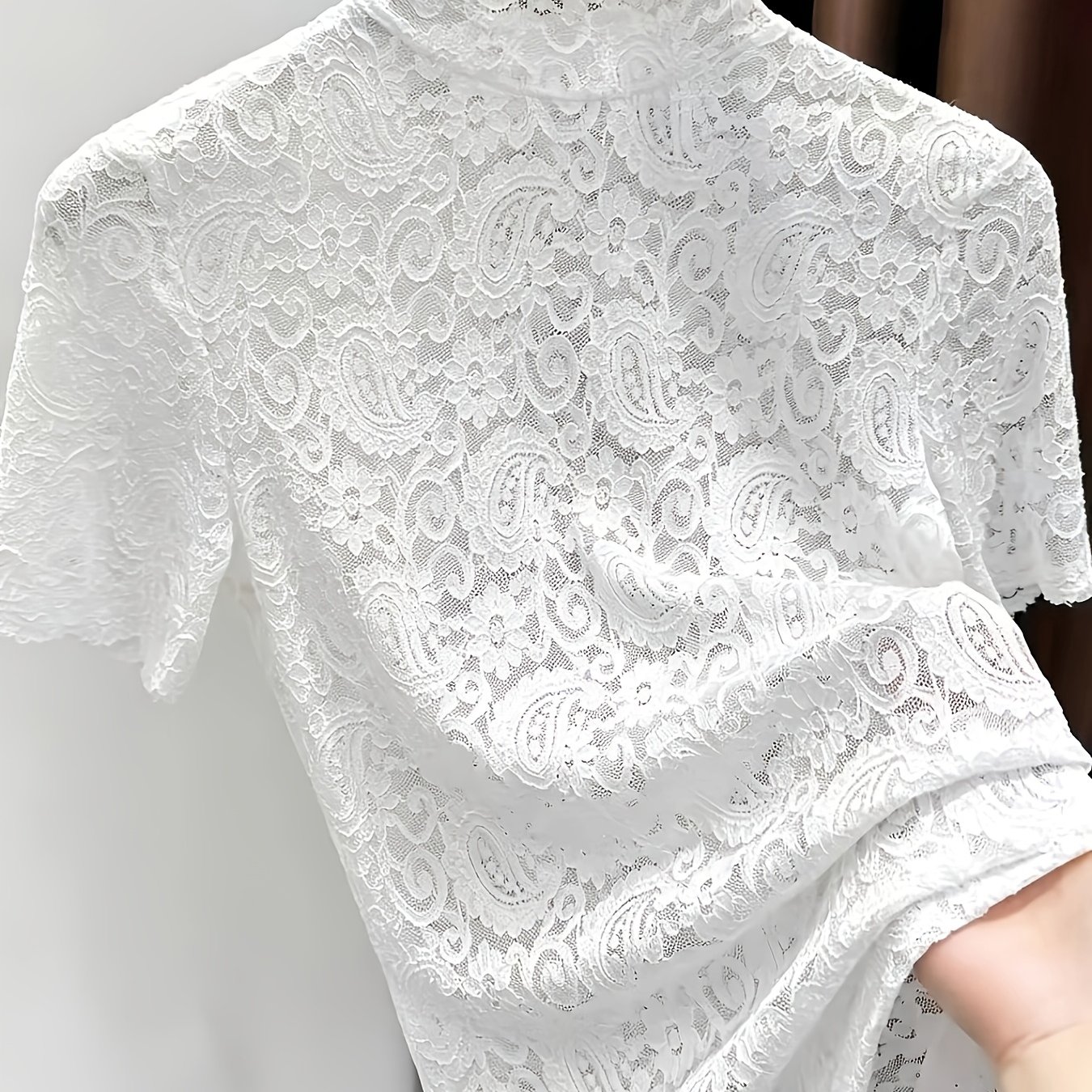 TEMU New Lace Short-sleeve T-shirt