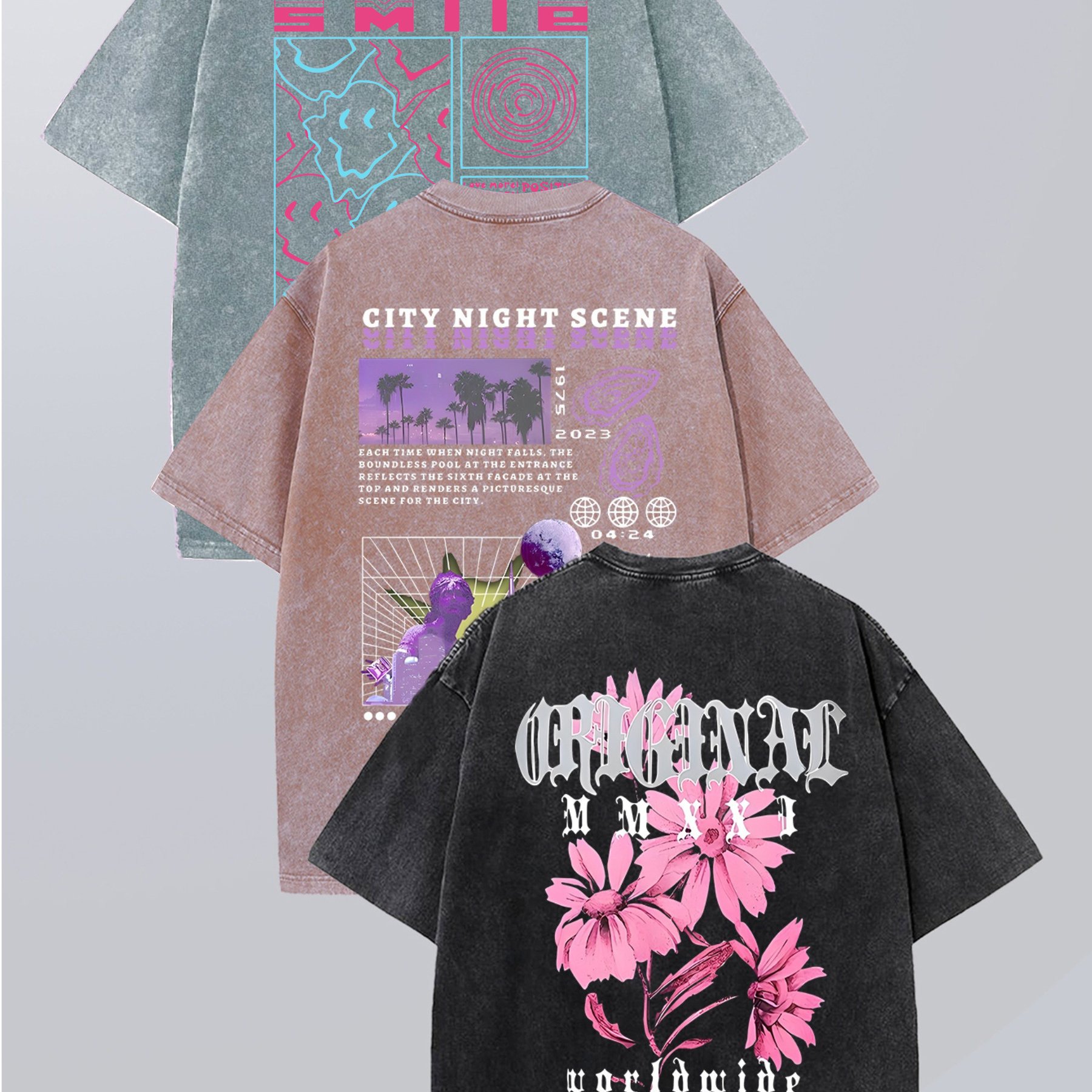 TEMU 3pcs Set, Including Printed T-shirt, Mensummer Casual Short-sleeved T-shirt