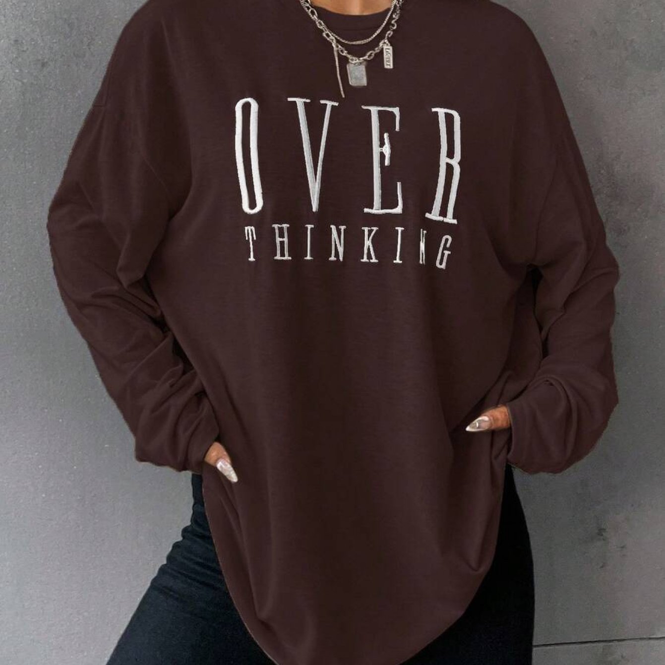 TEMU Plus Size, Shoulder Tee Graphic Tees Women Tops