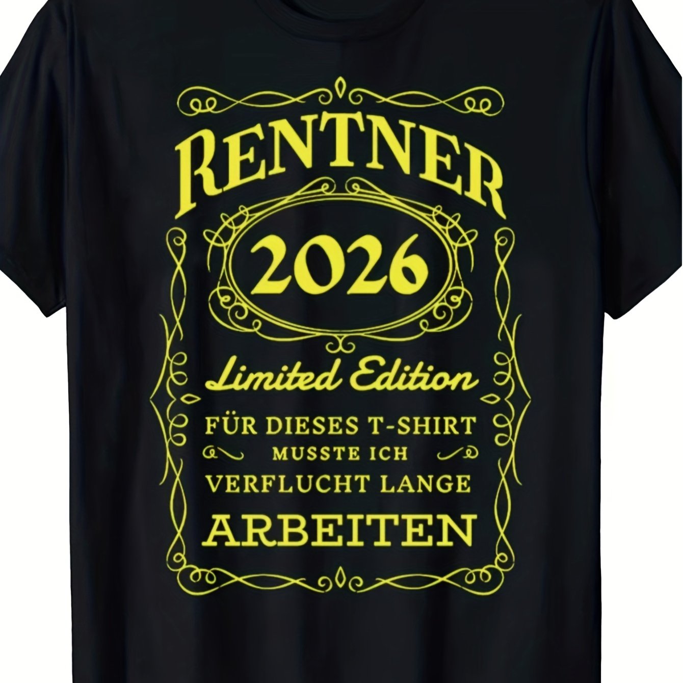 Image of Plus Size Men's Funny German Retirement T-shirt - Rentner 2026 Edition (year Of Retirement) - Humorous Design With German Text - Loose Fit Tee For Retirees, Pensioners - 65th Gift, Plus Size