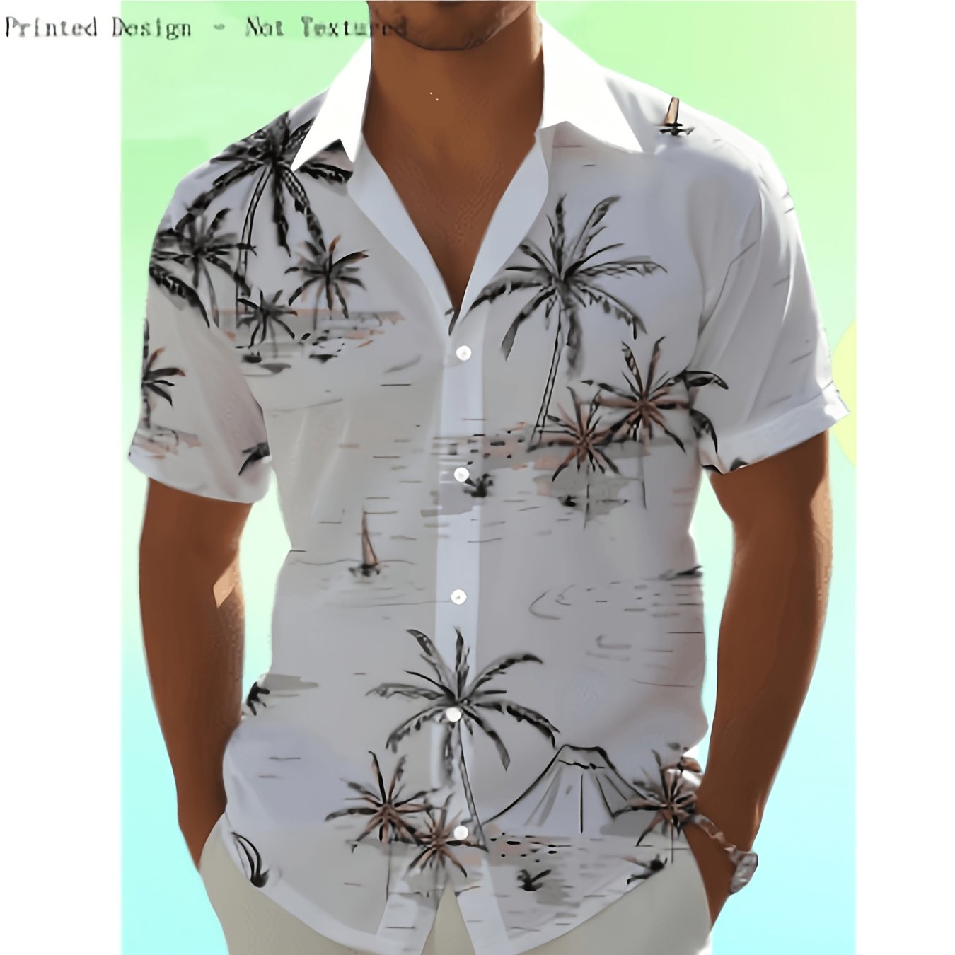 TEMU 2024 New Printed Men's Short-sleeve Shirt With , Non-mainstream And Vibrant, A Must-have Summer, Simple And Stylish, Versatile And Everyday