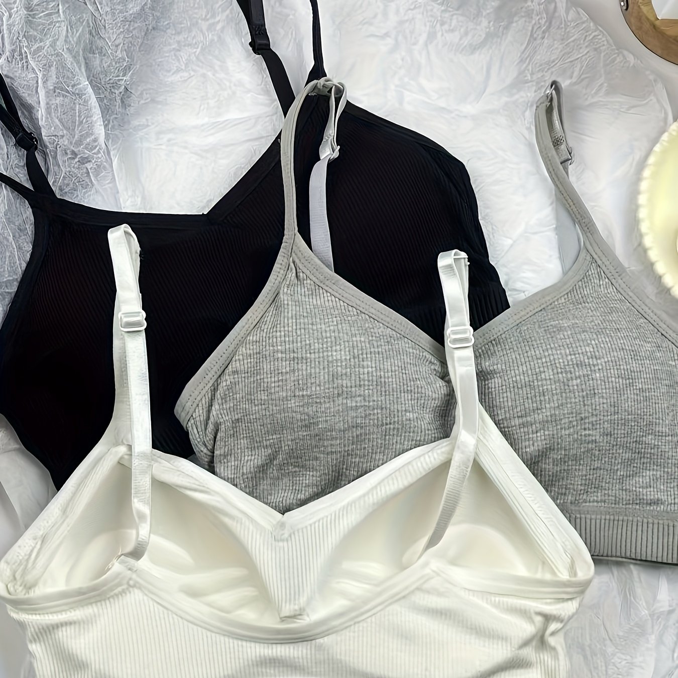 TEMU Confezione da 3 bralette wrap-style, canotta push-up senza , adatta per lo del seno piccolo, reggiseno da donna, top sportivo con reggiseno