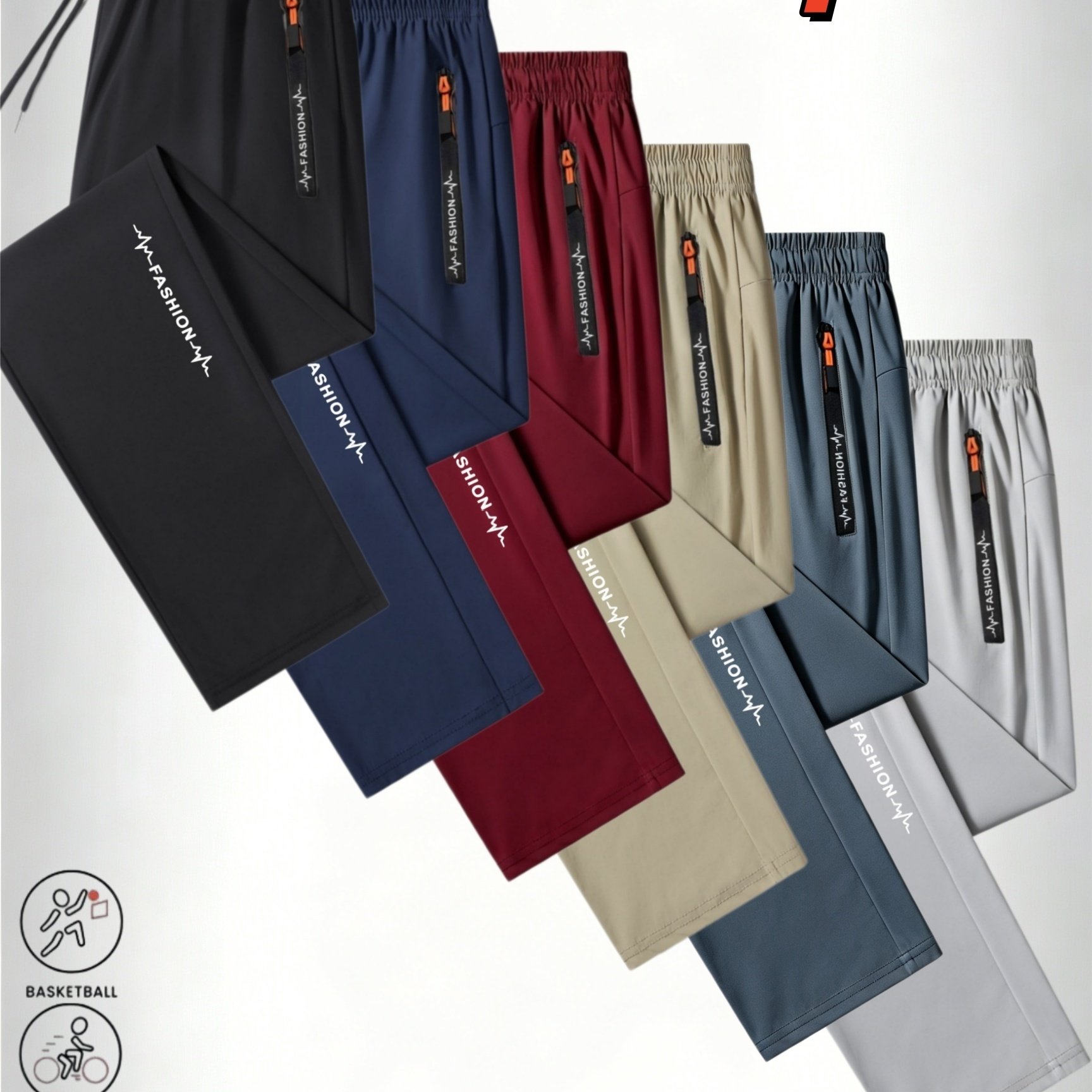 TEMU 6pcs Men's Casual Pants, Sport Long Pants, Thin, Loose, Breathable, For Fitness Training, Quick-drying, , Breathable Long Pants