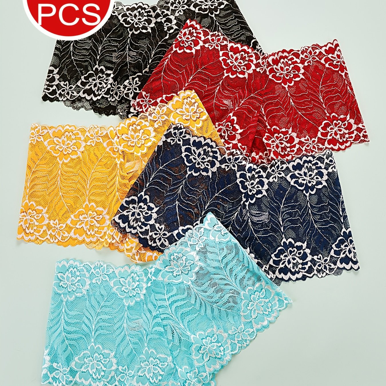 Image of 10pcs Or 5pcs Fashionable Women's Lace Stitched Boxer Pants, Contrast Color Elegant Jacquard Design, Lightweight, Comfortable And Breathable Women's Underwear