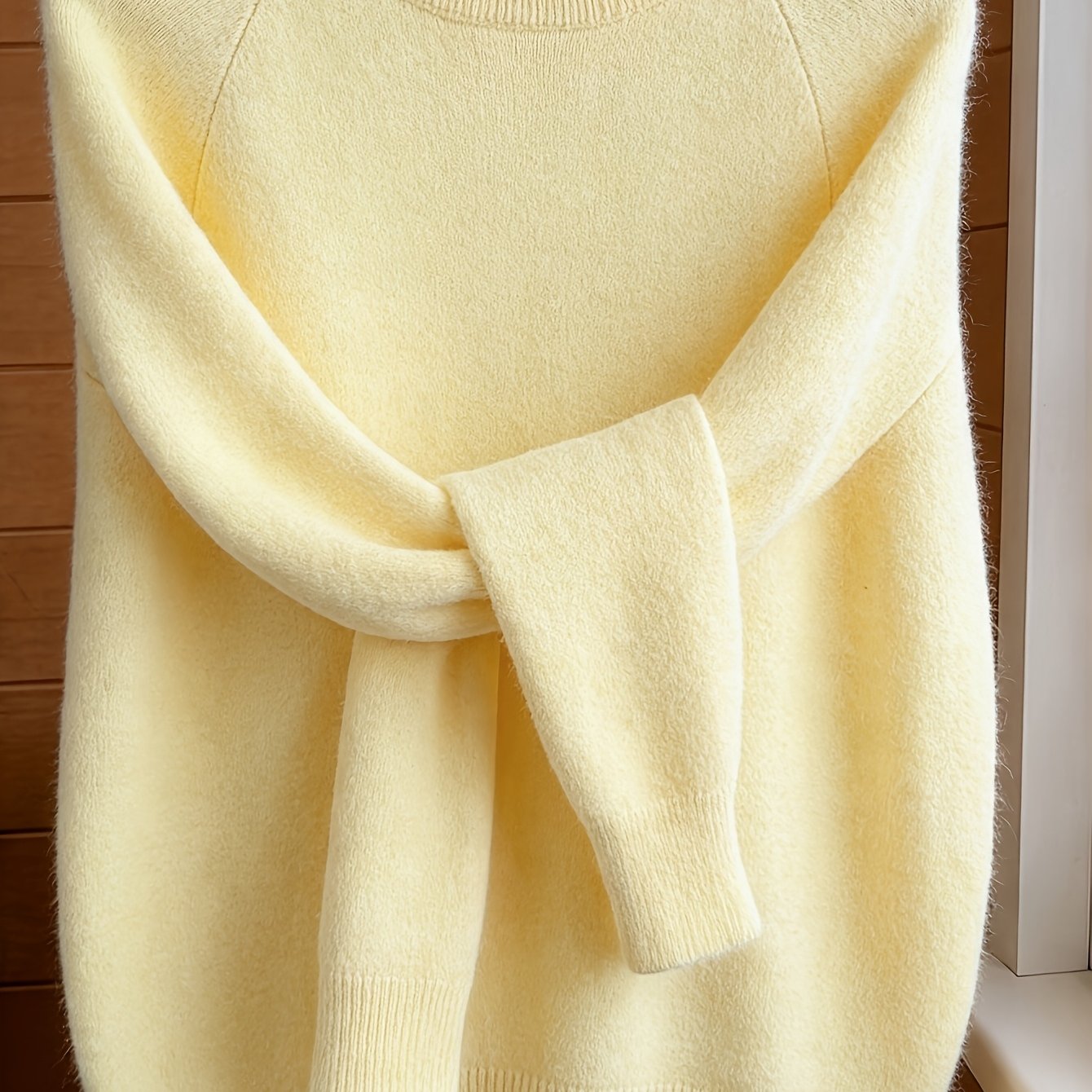TEMU Solid Color Easy Versatile Round Neck Pullover Sweater, Autumn Winter Loose Casual Sweater Top, Soft Comfortable Fashionable Elegant Women's