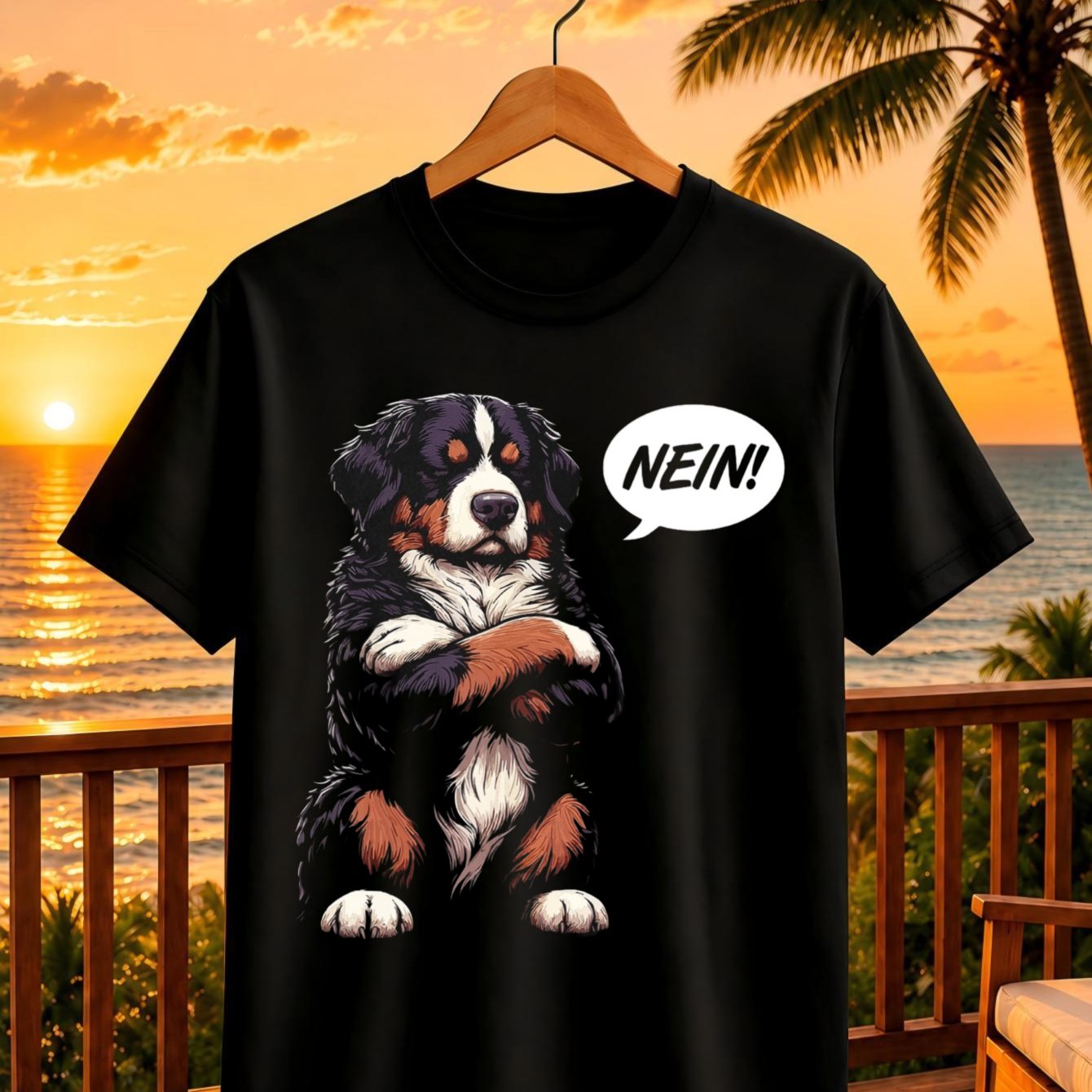 No Bernese Dog Speech Bubble Graphic T-shirt Cute Pet Humor With And Text Unisex All T-shirt