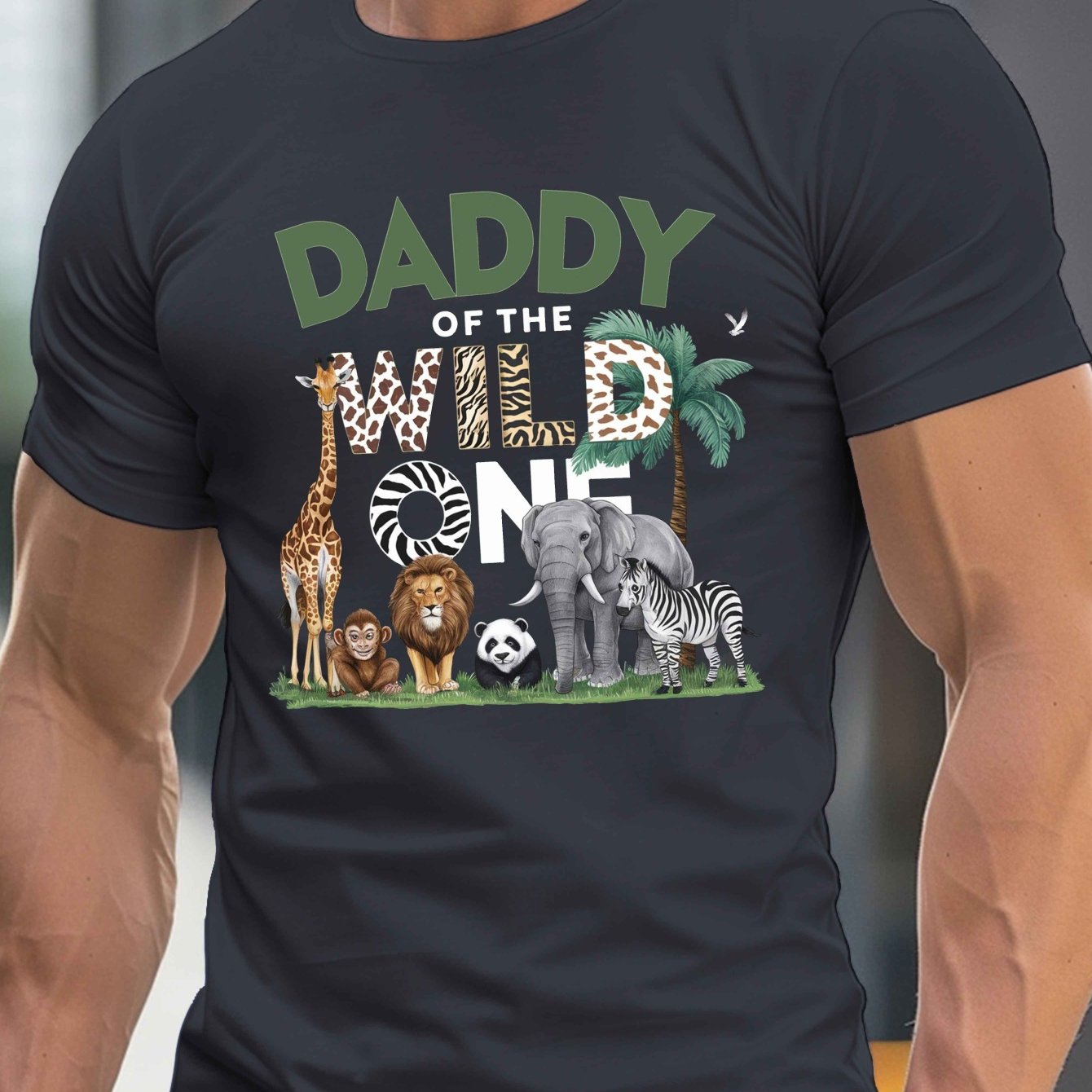 TEMU Daddy Of , Men's Round Crew Neck Short Sleeve Tee, Casual T-shirtcasual Comfy Lightweight Top For Summer