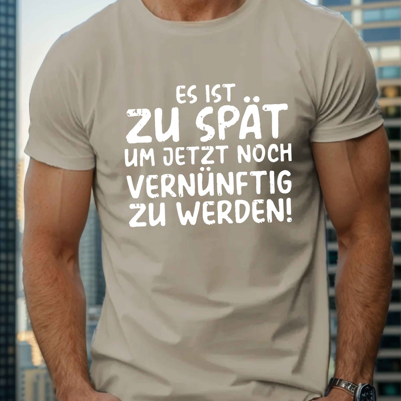 E-shop Herren Lustiges Deutsches Geometrisches Muster Kurzarm-T-Shirt - Polyester, Rundhalsausschnitt, Maschinenwaschbar für den Sommer
