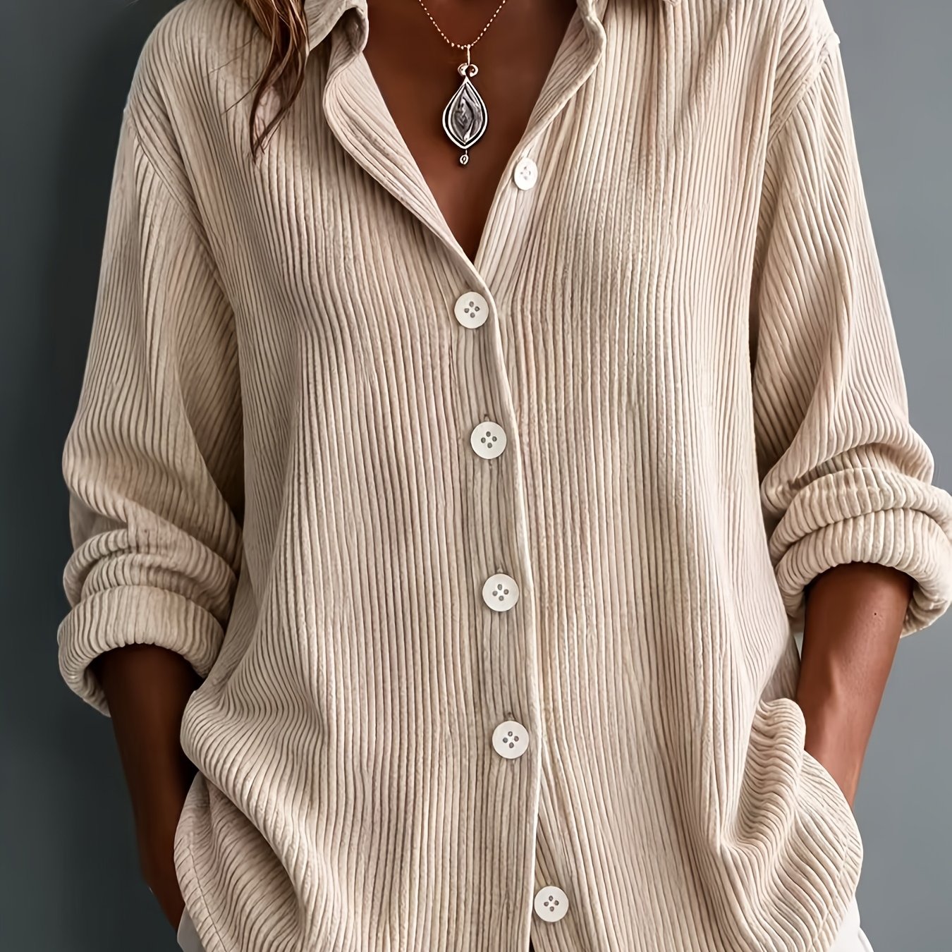 TEMU Vêtement grande taille pour femme pour et l'hiver, chemise décontractée unie en velours , adaptée pour quotidiennes, les , etc.