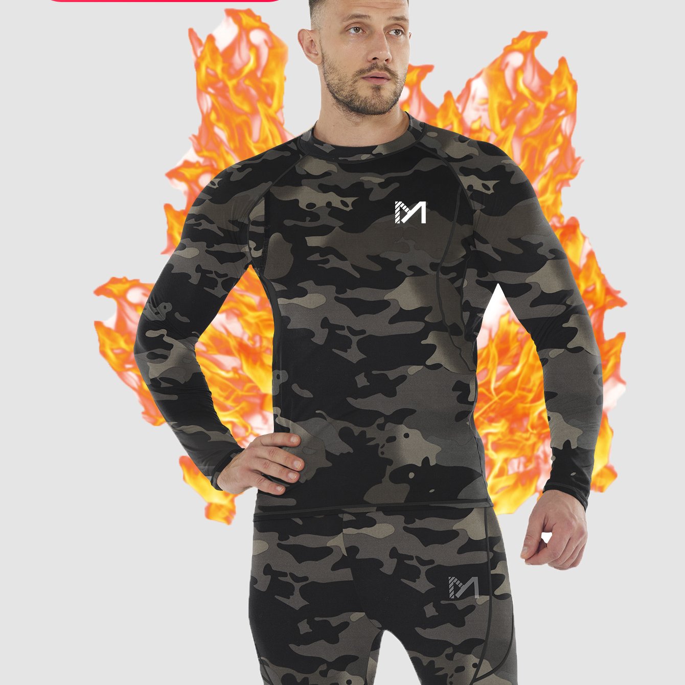 2pcs Winter Men's Thermal Underwear Set-long Sleeve Round Neck Tops And Pantspolyester Knitted Fabric, Solid Color, Autumn And Winter Sportswear Set For Sports, Fitness, Skiing.