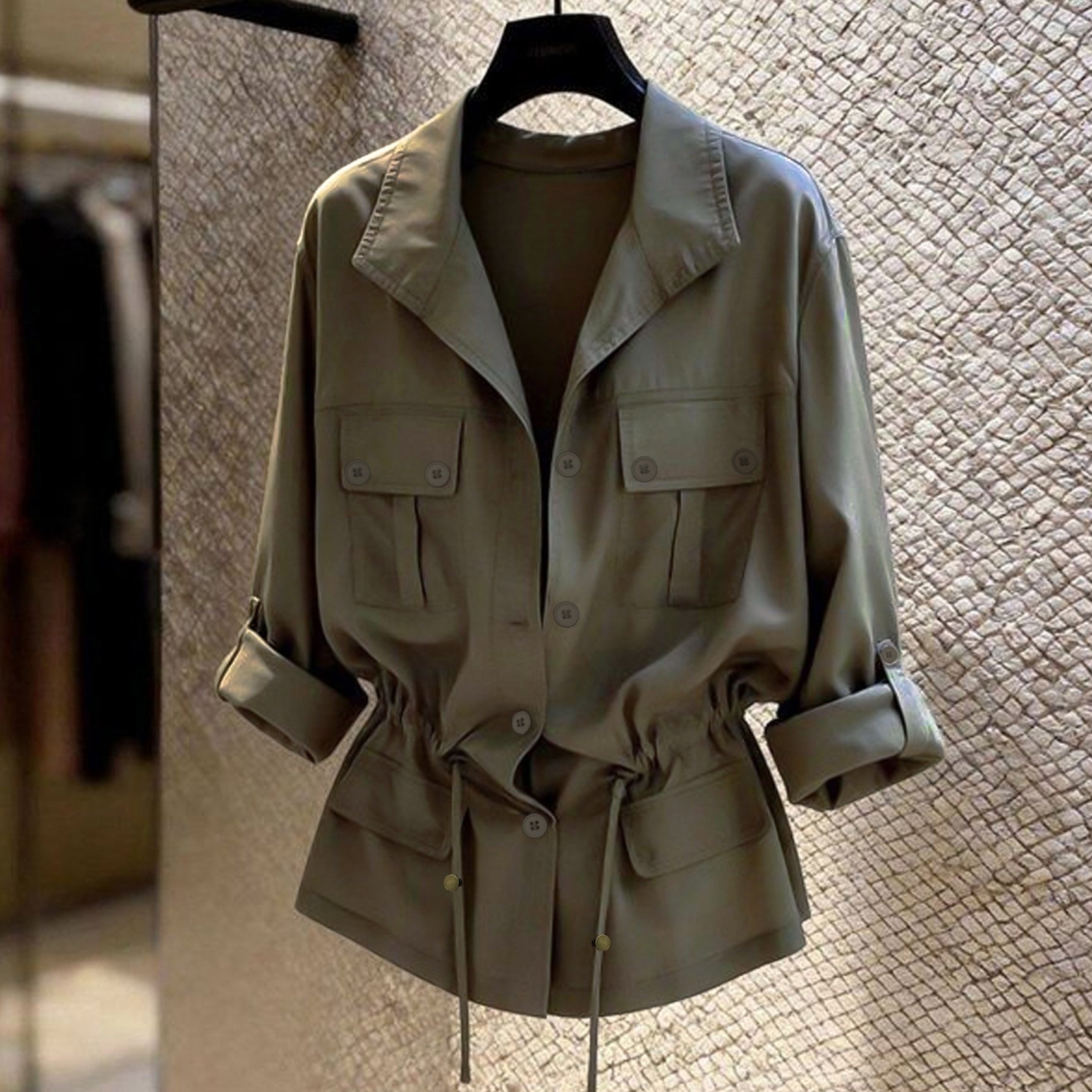 TEMU French Collar Waist-cinching Shirt Early Spring Women's Wear 2026 New Commuter Versatile