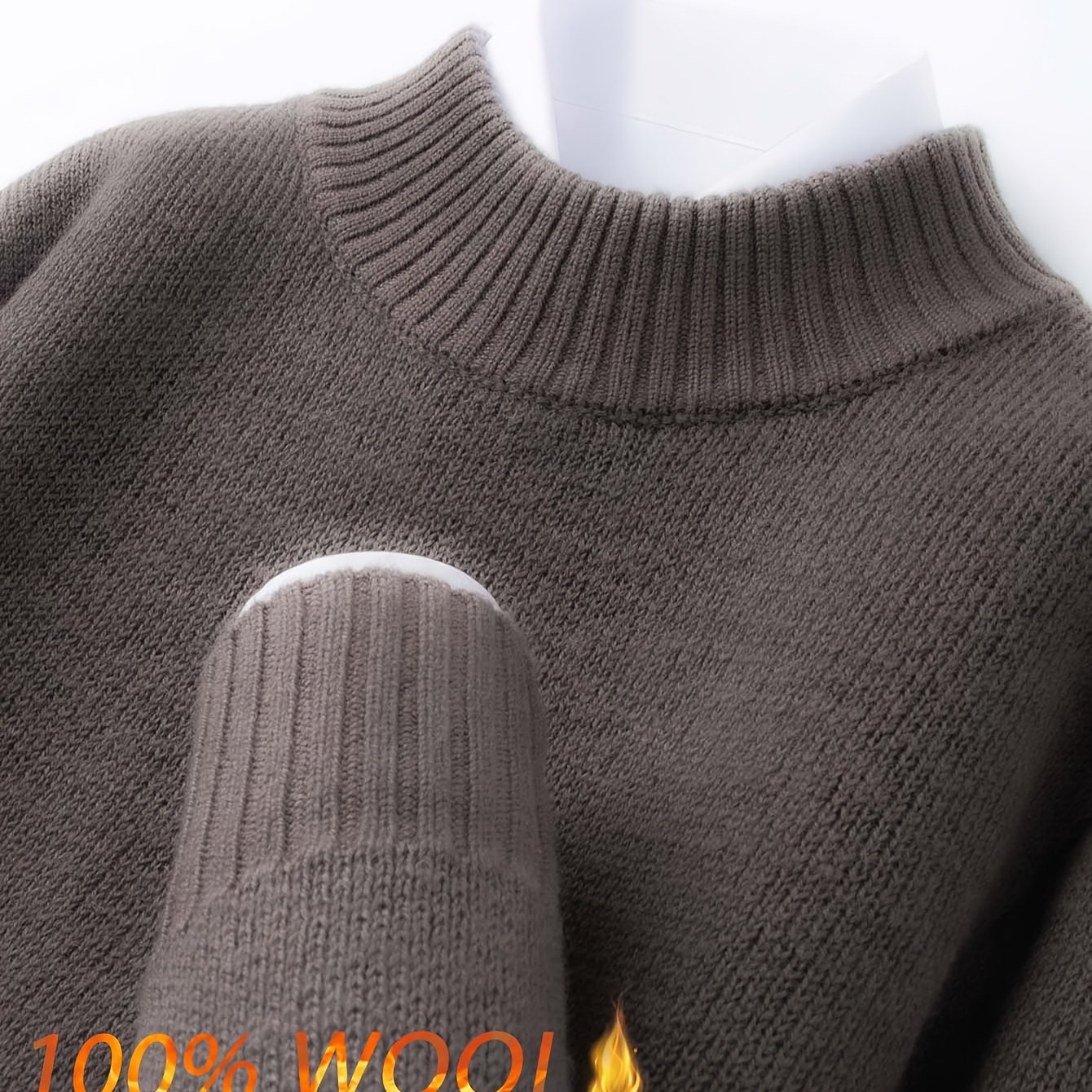 TEMU Men's Easy Solid Round Neck Business Casual Versatile Lazy Indoor Pullover Sweater Autumn Winter Clothing Back To Outfit K5460594038