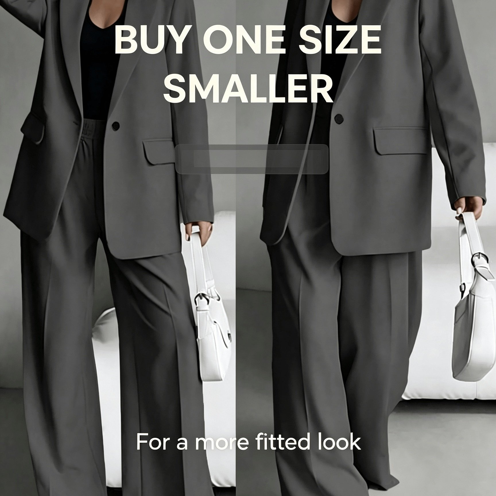 TEMU Women's 2pcs Oversized Blazer And Wide-leg Pants Set, Business Casual Commuter Outfit