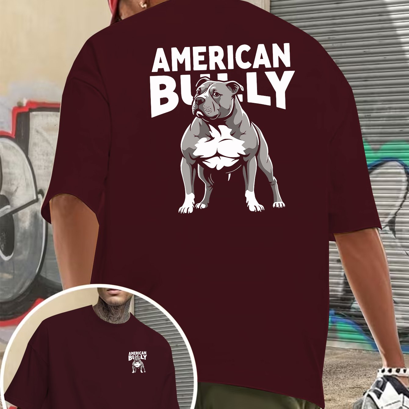 TEMU Print Double-sided Men's Summer Style Short-sleeve T-shirt, Men's T-shirt, Wild , Daily Wear For Pet Lovers, Plus Size