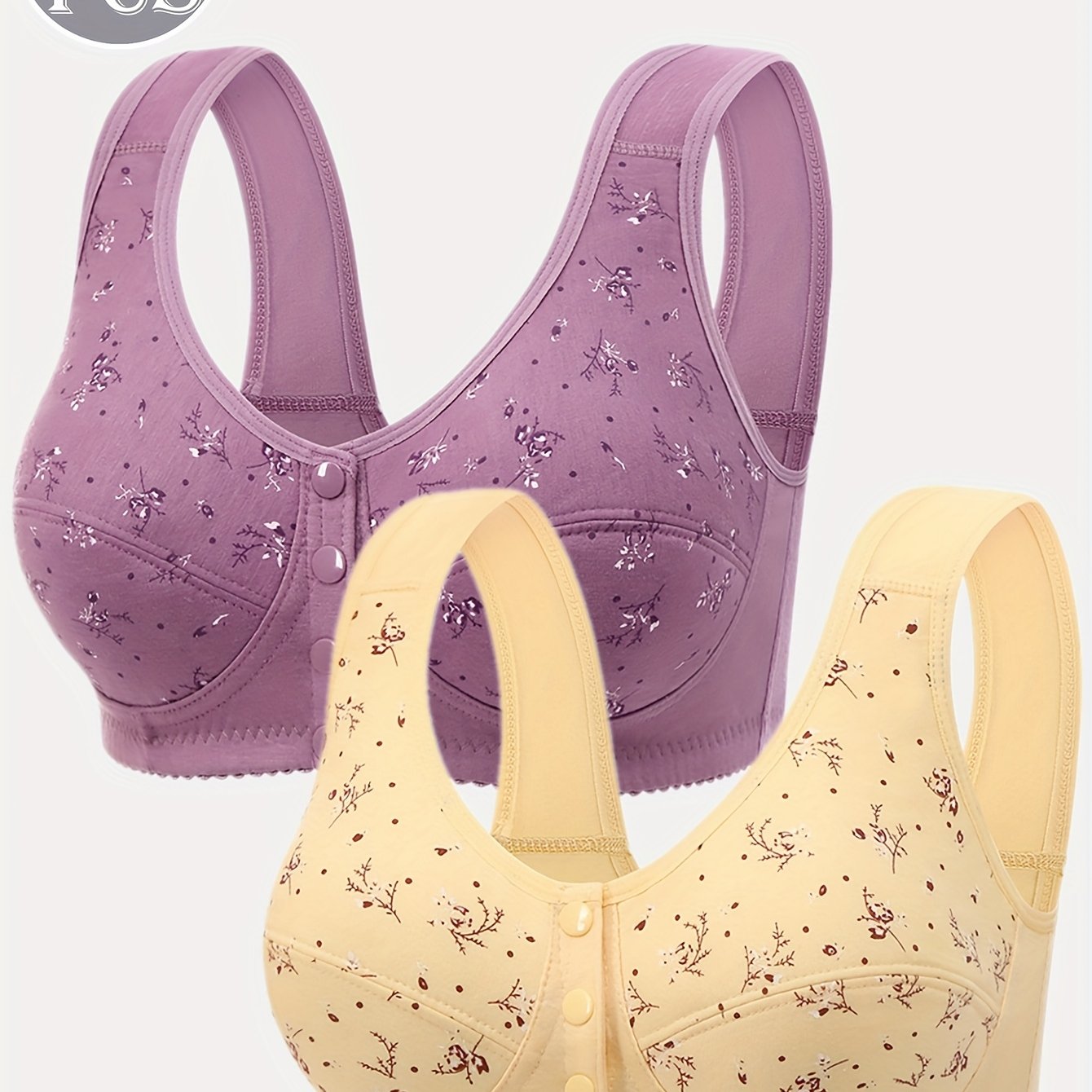 E-shop 2 Stück Nahtloser Frontverschluss Tanktop Atmungsaktiv Bedruckter Eleganter Damen Sport Ohne Bügel