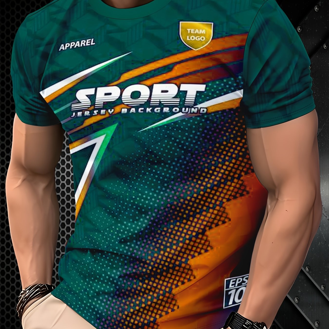 TEMU Functional Polyester Men's T-shirt, Quick-dry Moisture-wicking Breathable Mesh, Versatile Top For Sports, Commuting, And Multiple Occasions