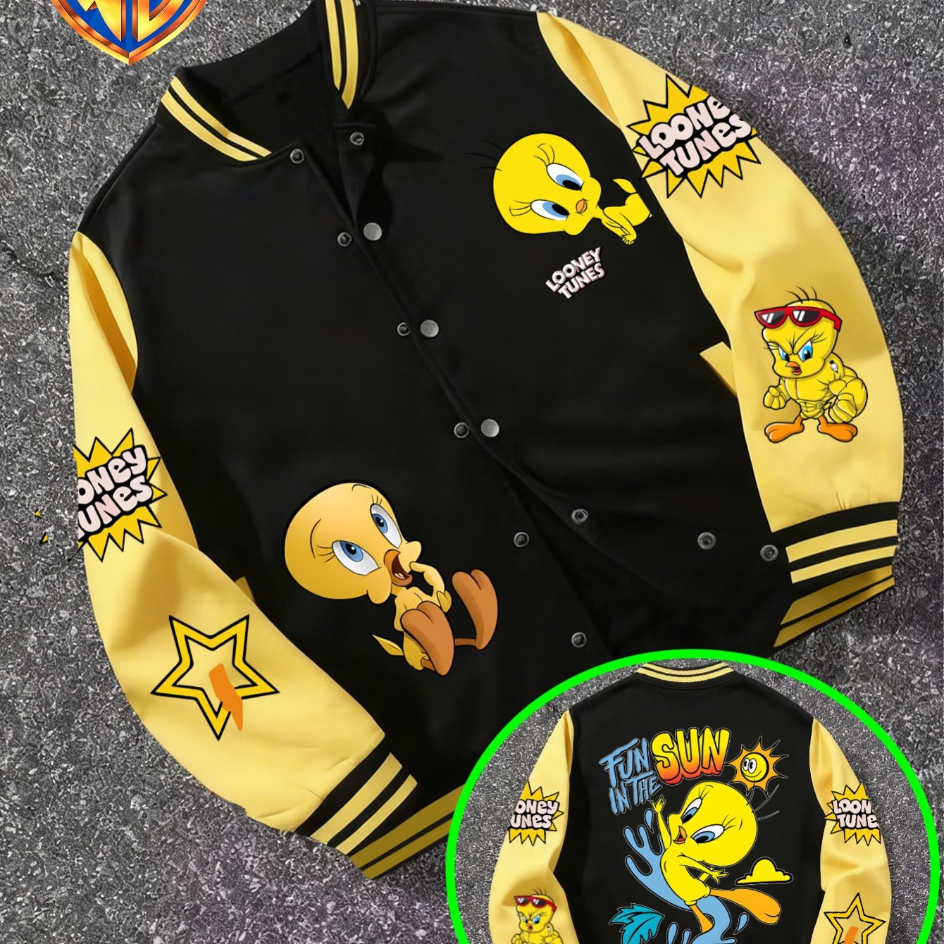 TEMU 【ワーナー・ブラザース】 チューイ アメリカン レトロ ベースボールジャケット メンズ 軽量 カジュイル アウター 秋/冬着に最適 - おしゃれなカラーブロック 長袖コート、友人や家族へのプレゼントに最適