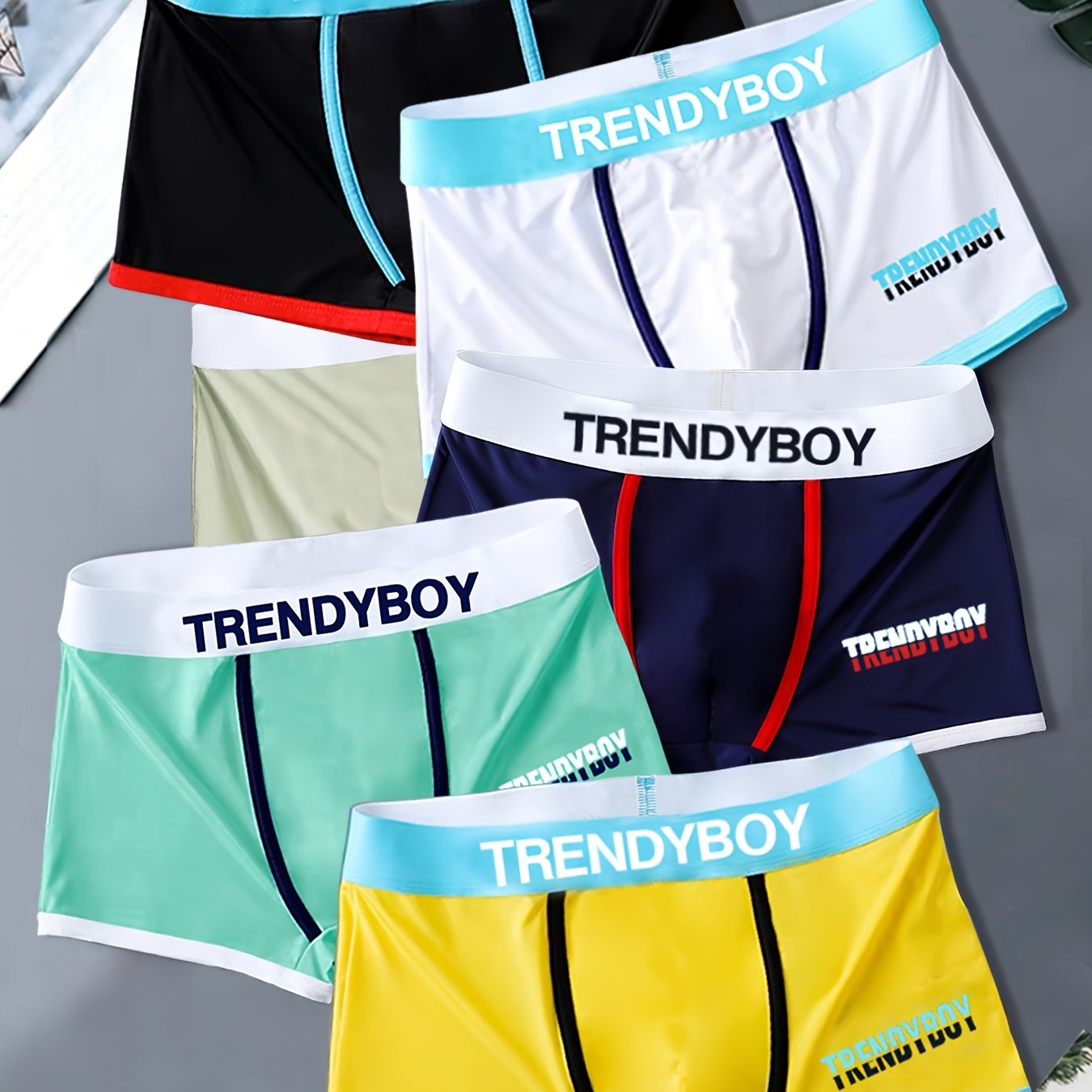 Image of Random 1pc Breathable And Soft Men&;s Flat Angle Shorts, Sporty And Fashionable Style, Men&;s Style Shorts, Elastic And Comfortable, Men&;s Underwear, Very Suitable For