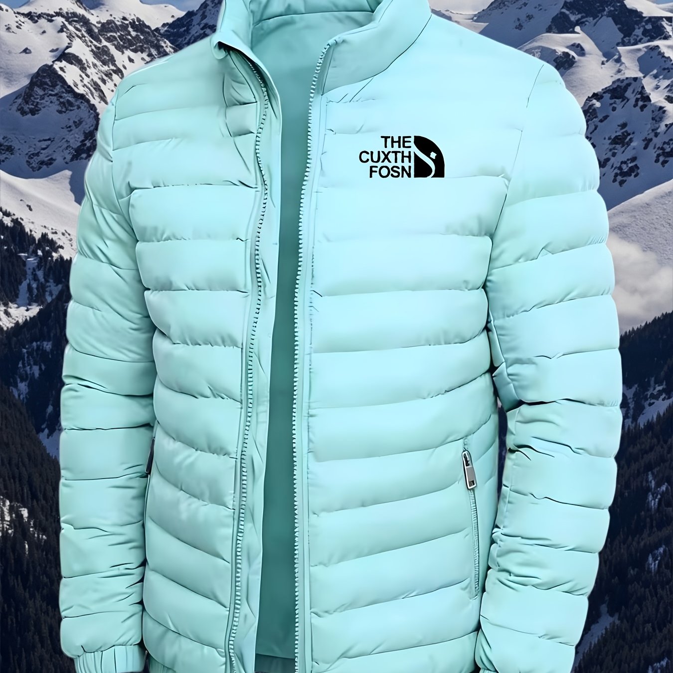 TEMU High-neck Hooded Jacket Thickened Warm Autumn Winter Street Fashion Item