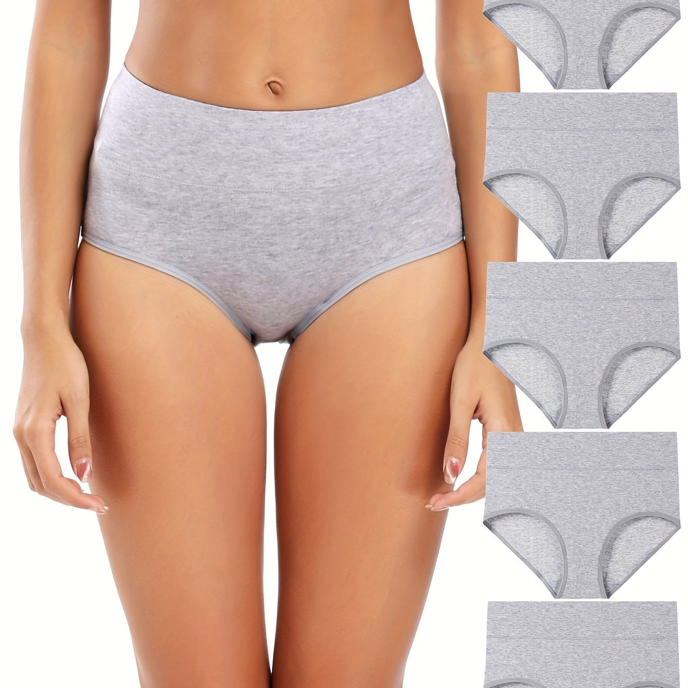 Women's Simple Panties Set Plus Size Solid Elastic Waistband - Temu