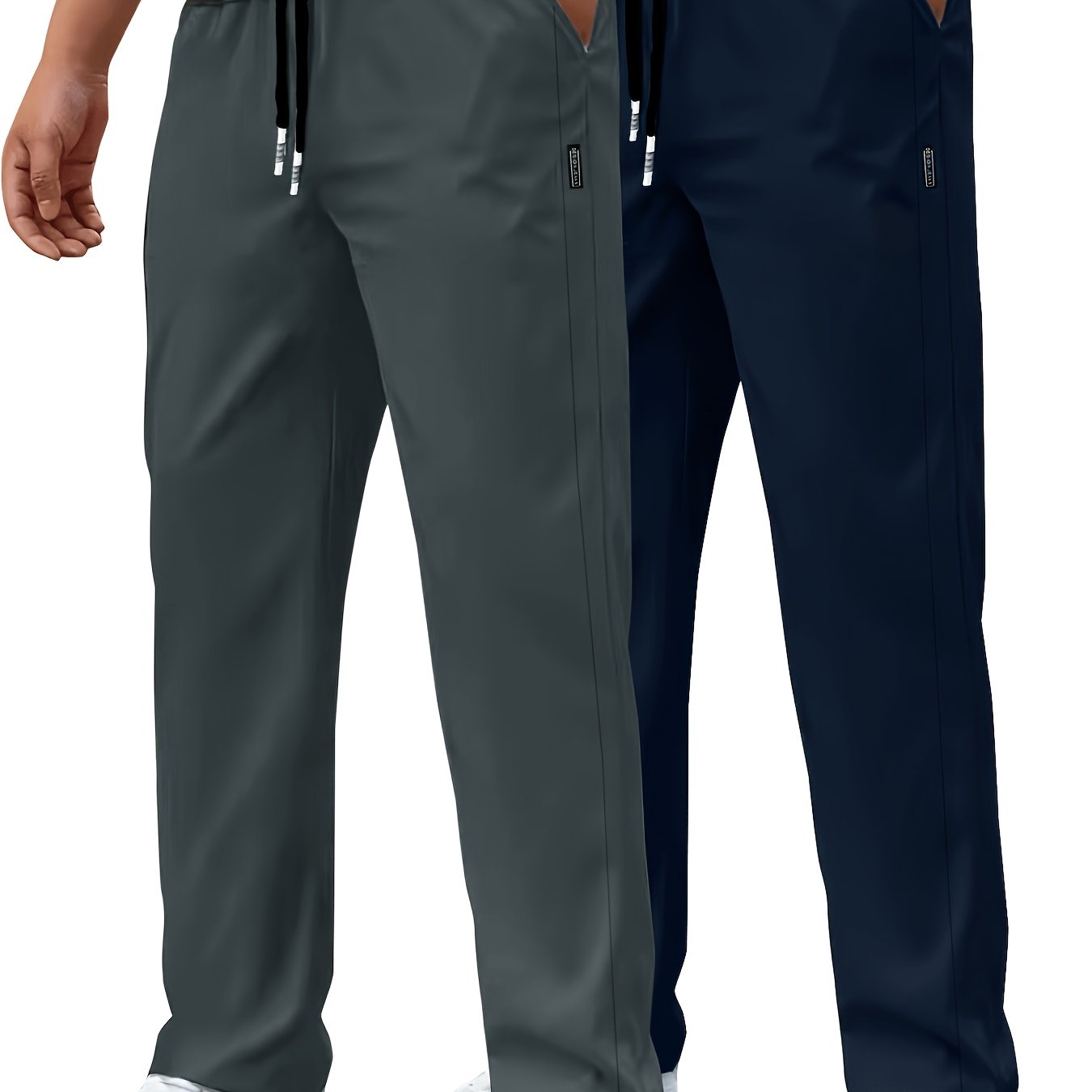 TEMU 2 pezzi Pantaloni da a casual - Con cintura con coulisse regolabile, tasche laterali e tessuto traspirante, adatti per abbigliamento casual ,