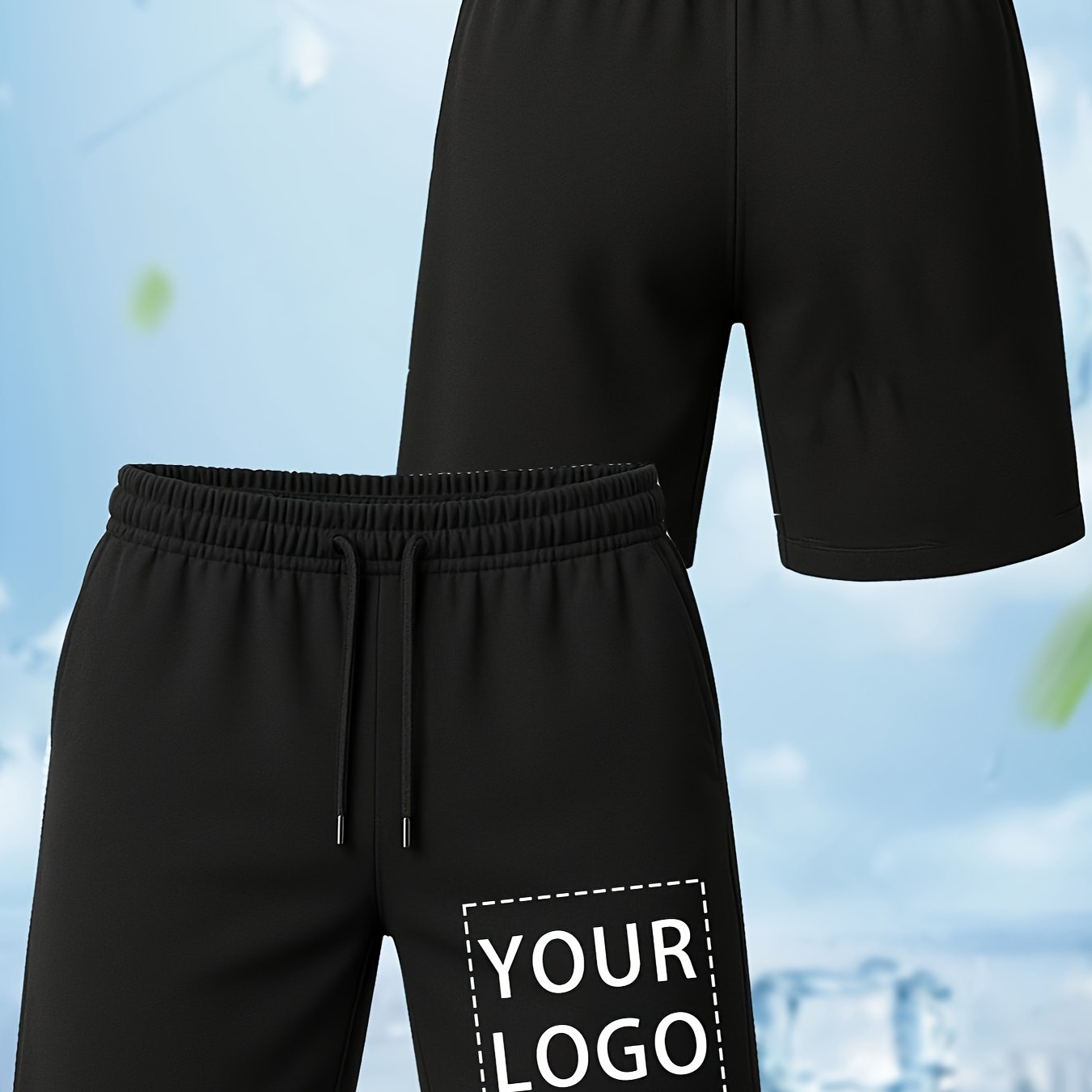 E-shop Herren-Strandshorts, Personalisierte Anpassung der Hosenbeine, Laden Sie Ihre Bilder hoch, Kordelzug-Design, Elastikband-Design, geeignet für