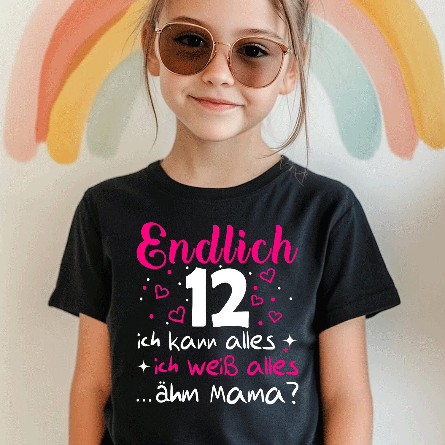 12th Birthday Girl 12 Years T-shirt, Black Comfortable Casual Crew Neck Tee For Boys And Girls T Shirt, 200g