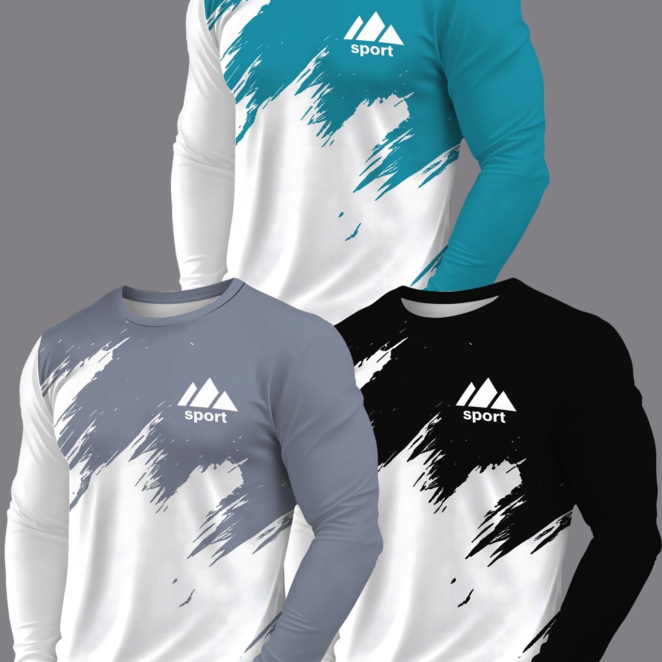 TEMU 3pcs Men's Casual Long Sleeve T-shirt Set, Round Neck Long Sleeve T-shirt, Suitable For Casual Wear, Modern Casual Clothing