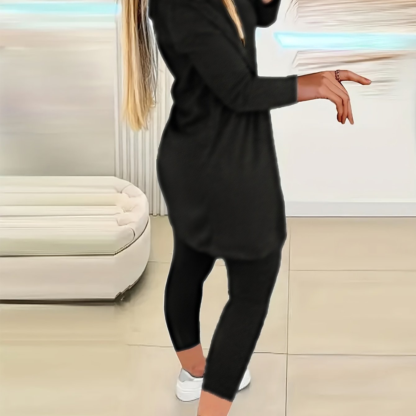 E-shop [3-teiliges Set] Einfarbige, modische, lässige, trendige Jacke, Weste, , Damen 3-teiliges Outfit