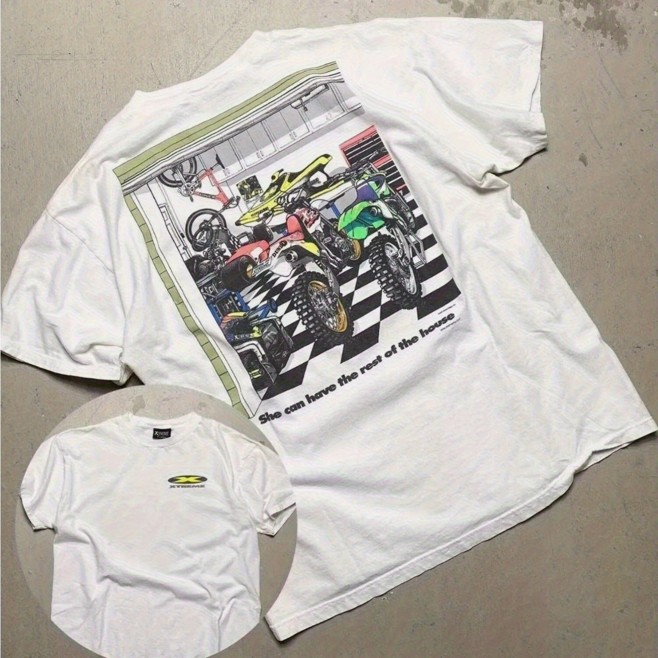 Classic 1997 Racing Motocross Graphic Tee - Unisex Plus Size Shirt Featuring A Retro Dirt Bike Design, Checkered Flag, And 'live To Ride' Motto, Casual Streetwear For Everyone, , Apparel For Fans