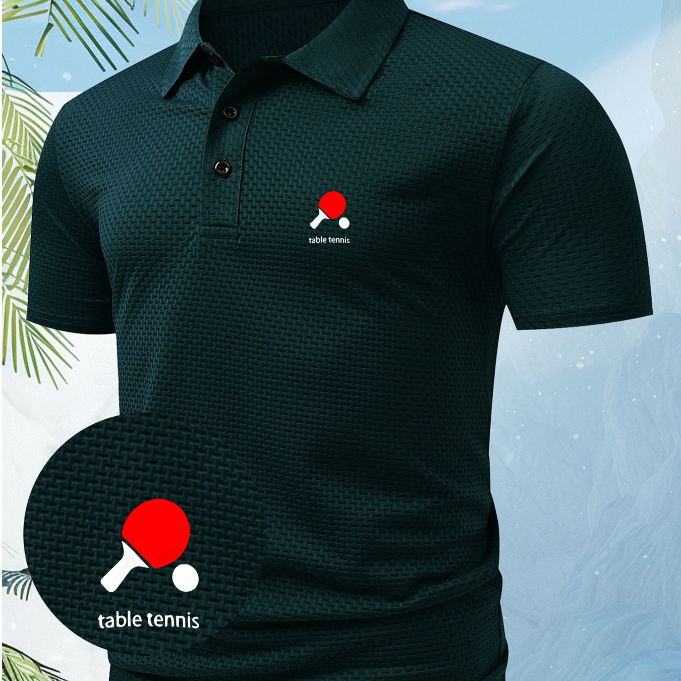 TEMU 's Unique And Creative Table Tennis Paddle-themed Shirt With A Fashionable English Letter Logo Print On The Short Sleeves. Suitable For , Fit