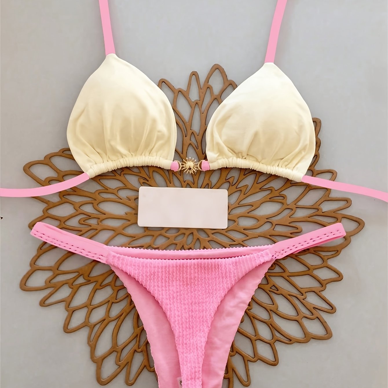 TEMU Traje de Baño Bikini de Bloques de Color para Mujer, Nueva Colección