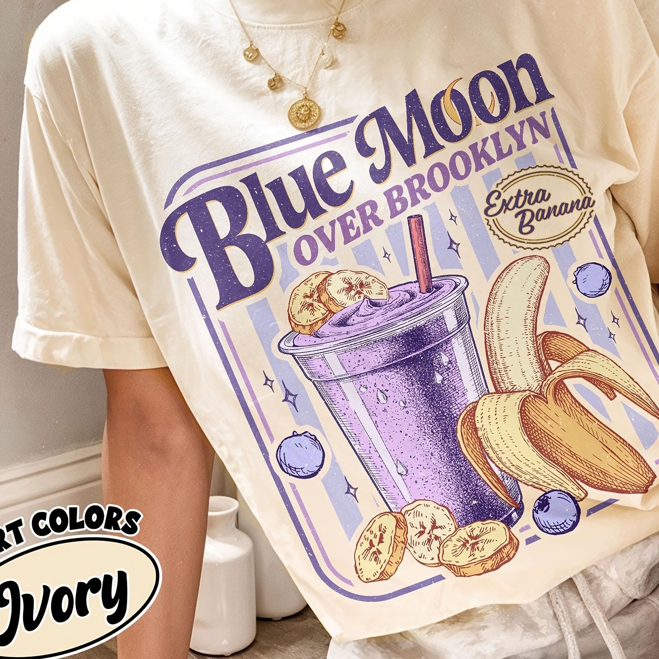 Image of New Product Blue Moon Over Brooklyn Shirt Colors Heated Extra Banana Smoothie Tshirt Scott And Kipie Tee 2