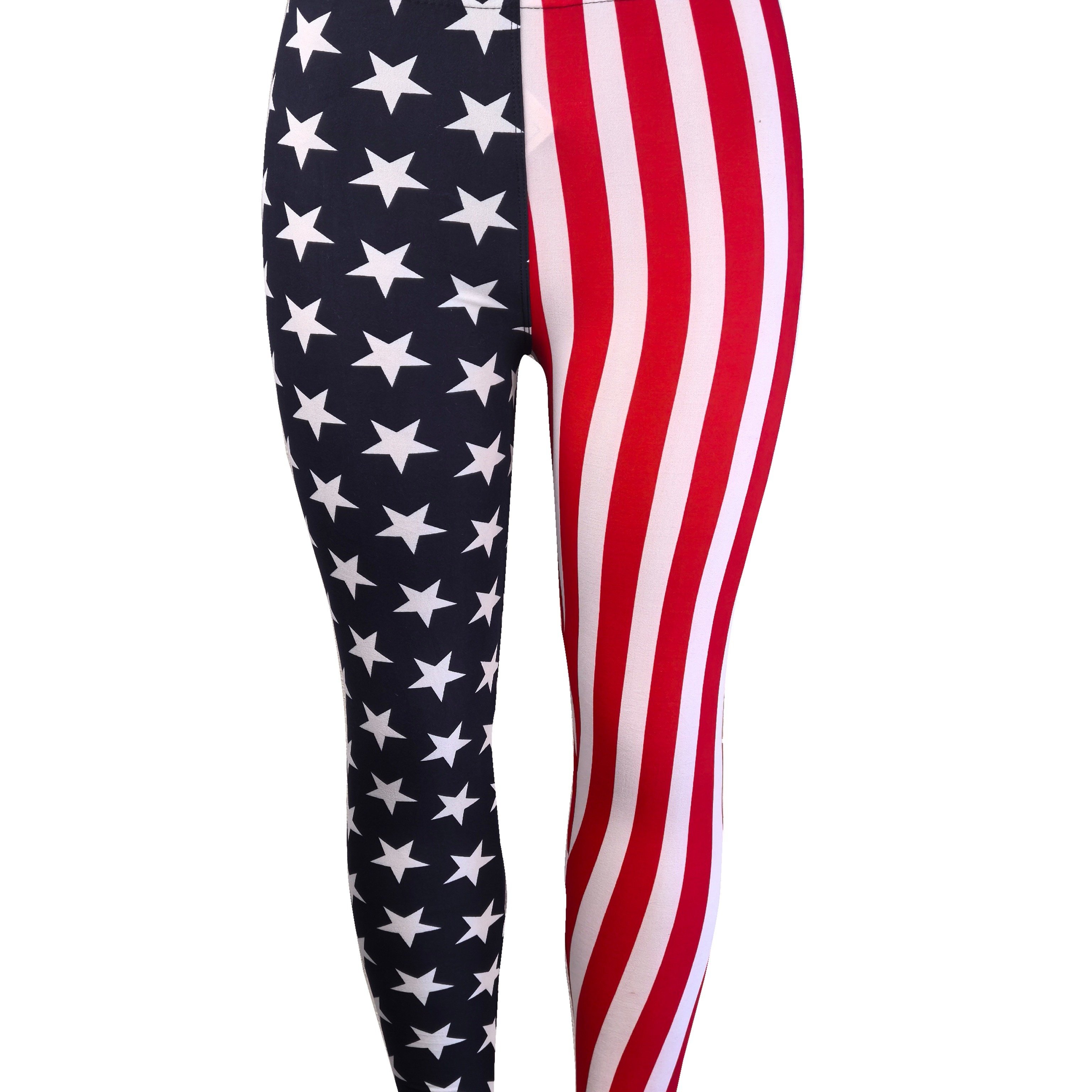 TEMU Bccsk Plus Flag Printed Leggings For Women No See Through High Stretch Super Soft Leggings Workout Running Plus Size/ Women's Clothing
